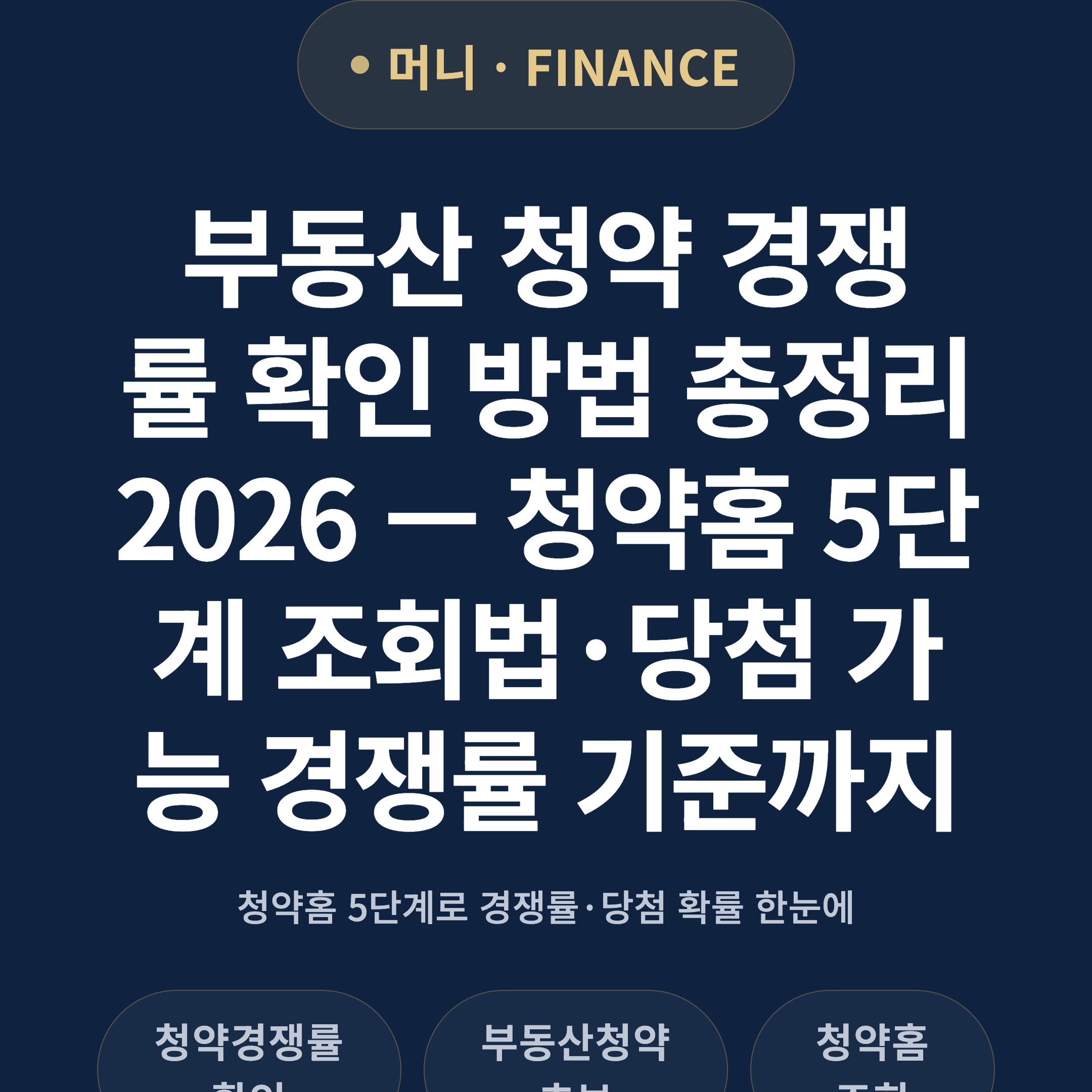 부동산 청약 경쟁률 확인 방법 총정리 2026 — 청약홈 5단계 조회법·당첨 가능 경쟁률 기준까지