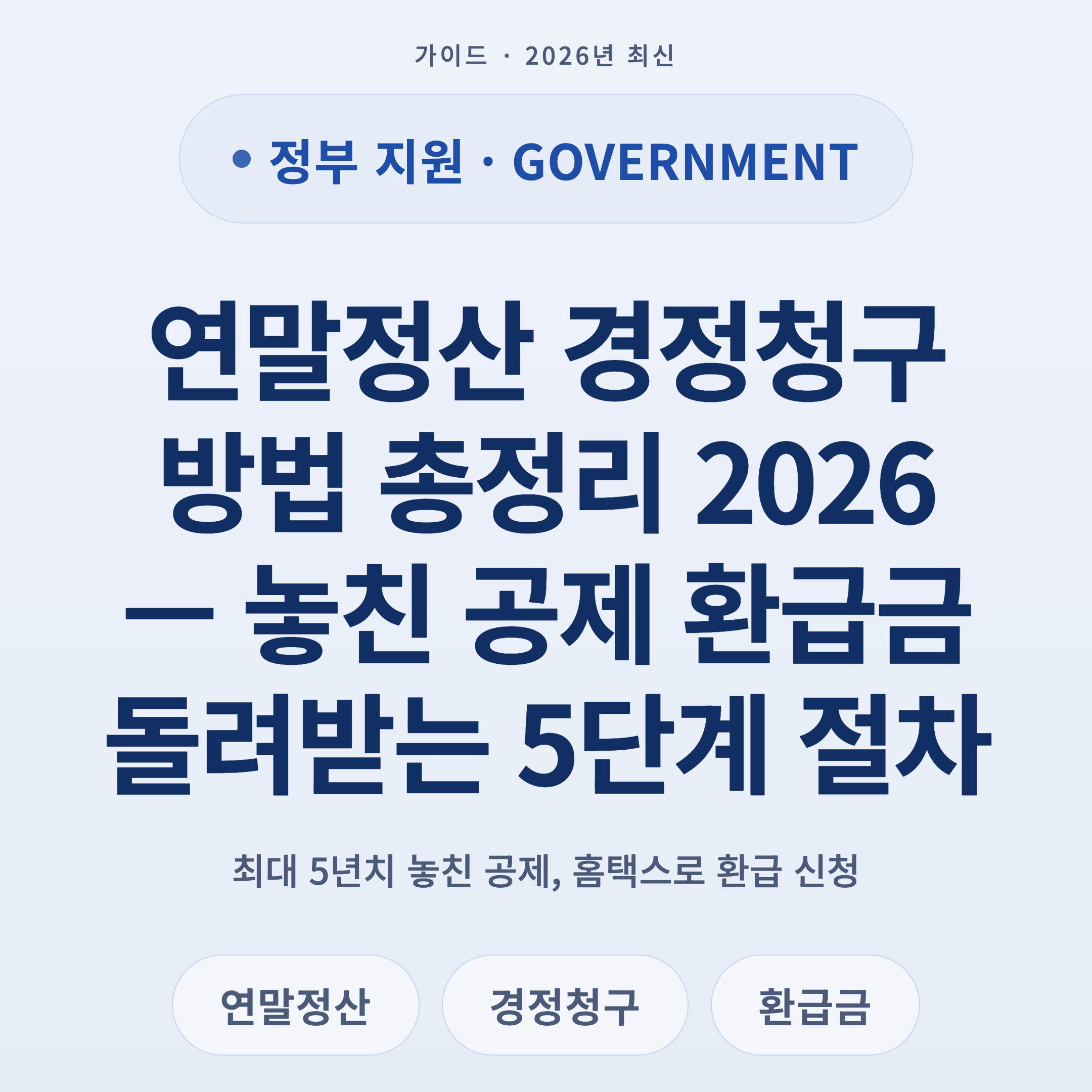 연말정산 경정청구 방법 총정리 2026 — 놓친 공제 환급금 돌려받는 5단계 절차