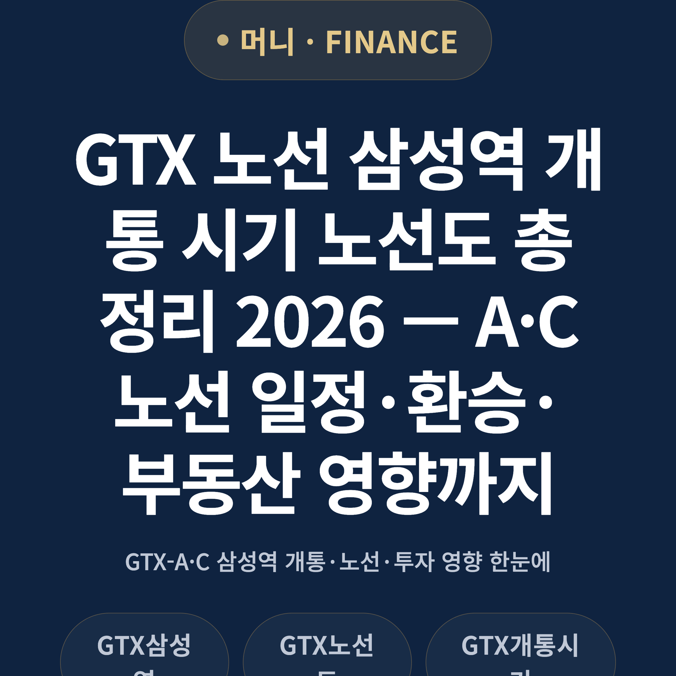 GTX 노선 삼성역 개통 시기 노선도 총정리 2026 — A·C노선 일정·환승·부동산 영향까지