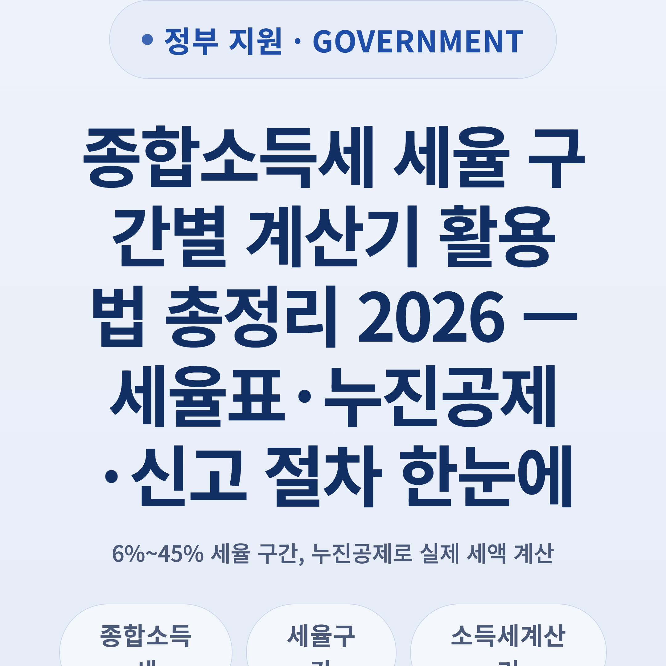 종합소득세 세율 구간별 계산기 활용법 총정리 2026 — 세율표·누진공제·신고 절차 한눈에