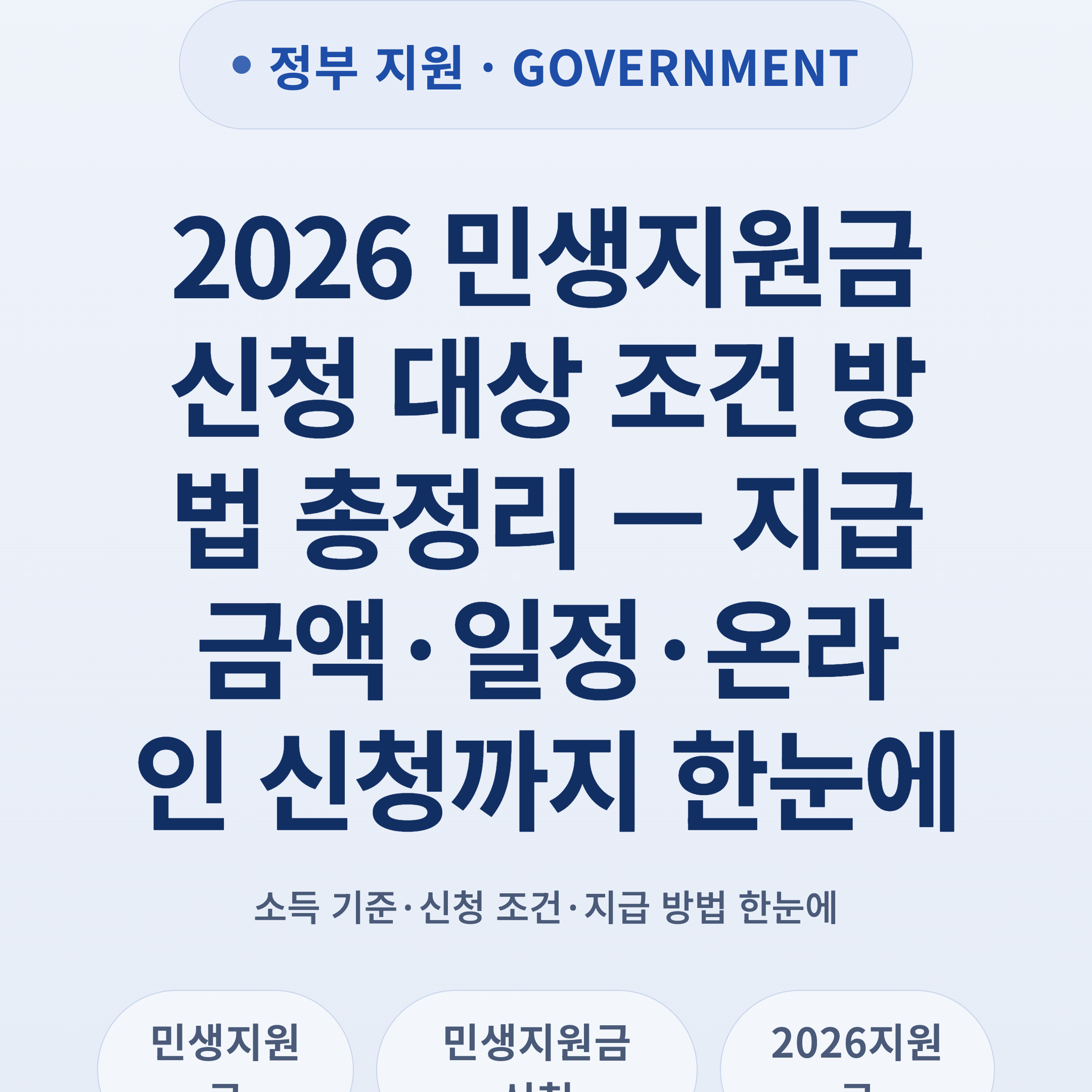 2026 민생지원금 신청 대상 조건 방법 총정리 — 지급 금액·일정·온라인 신청까지 한눈에