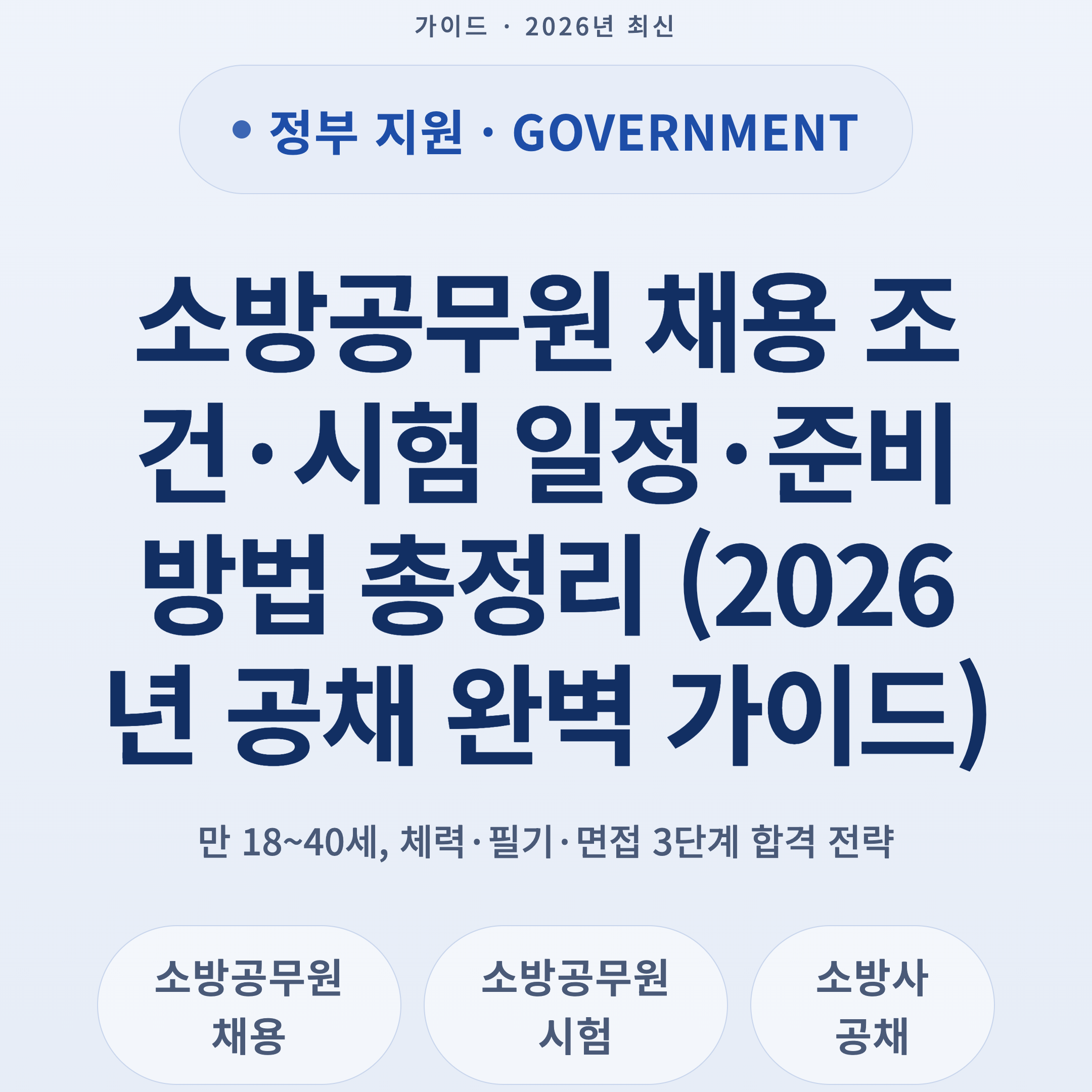 소방공무원 채용 조건·시험 일정·준비 방법 총정리 (2026년 공채 완벽 가이드)
