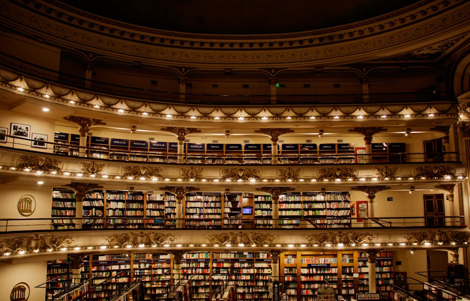 Elegant multi-storey interior of El Ateneo Grand Splendid bookstore in Buenos Aires.