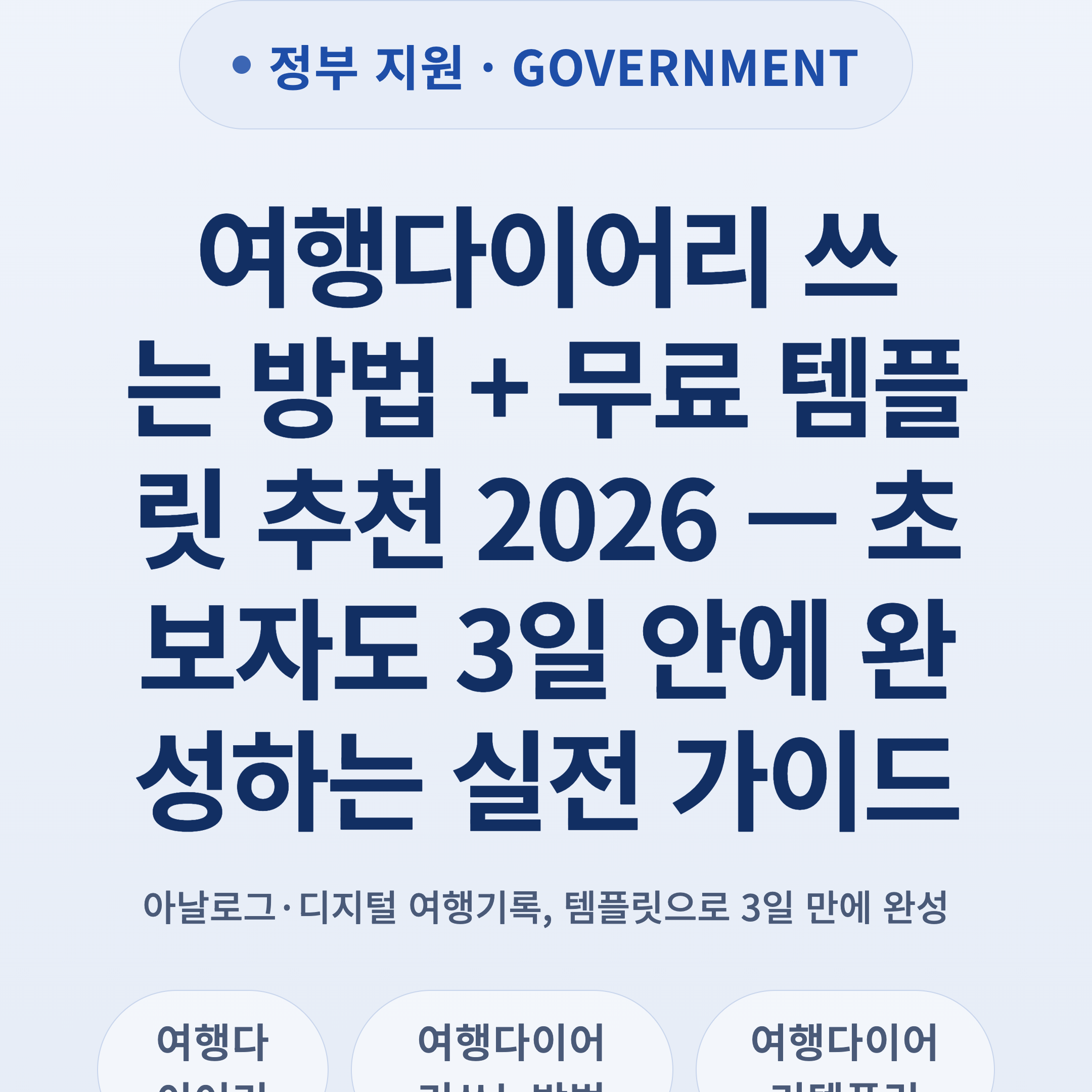 여행다이어리 쓰는 방법 + 무료 템플릿 추천 2026 — 초보자도 3일 안에 완성하는 실전 가이드