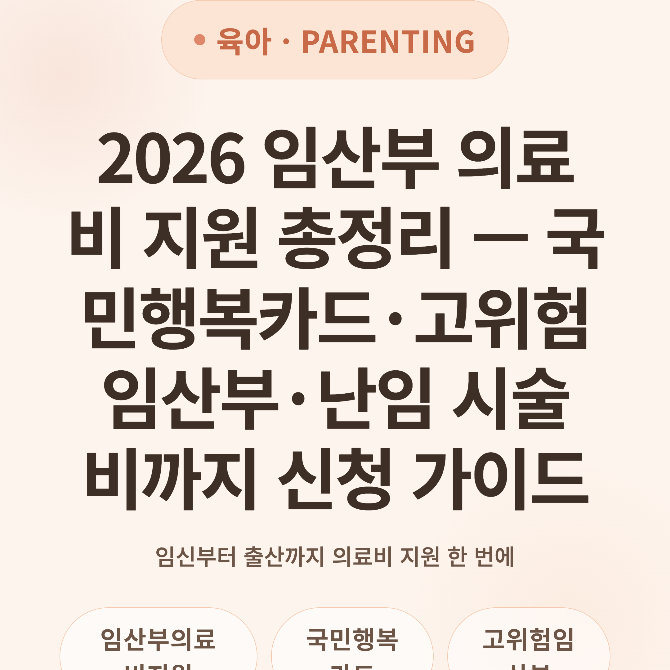 2026 임산부 의료비 지원 총정리 — 국민행복카드·고위험 임산부·난임 시술비까지 신청 가이드