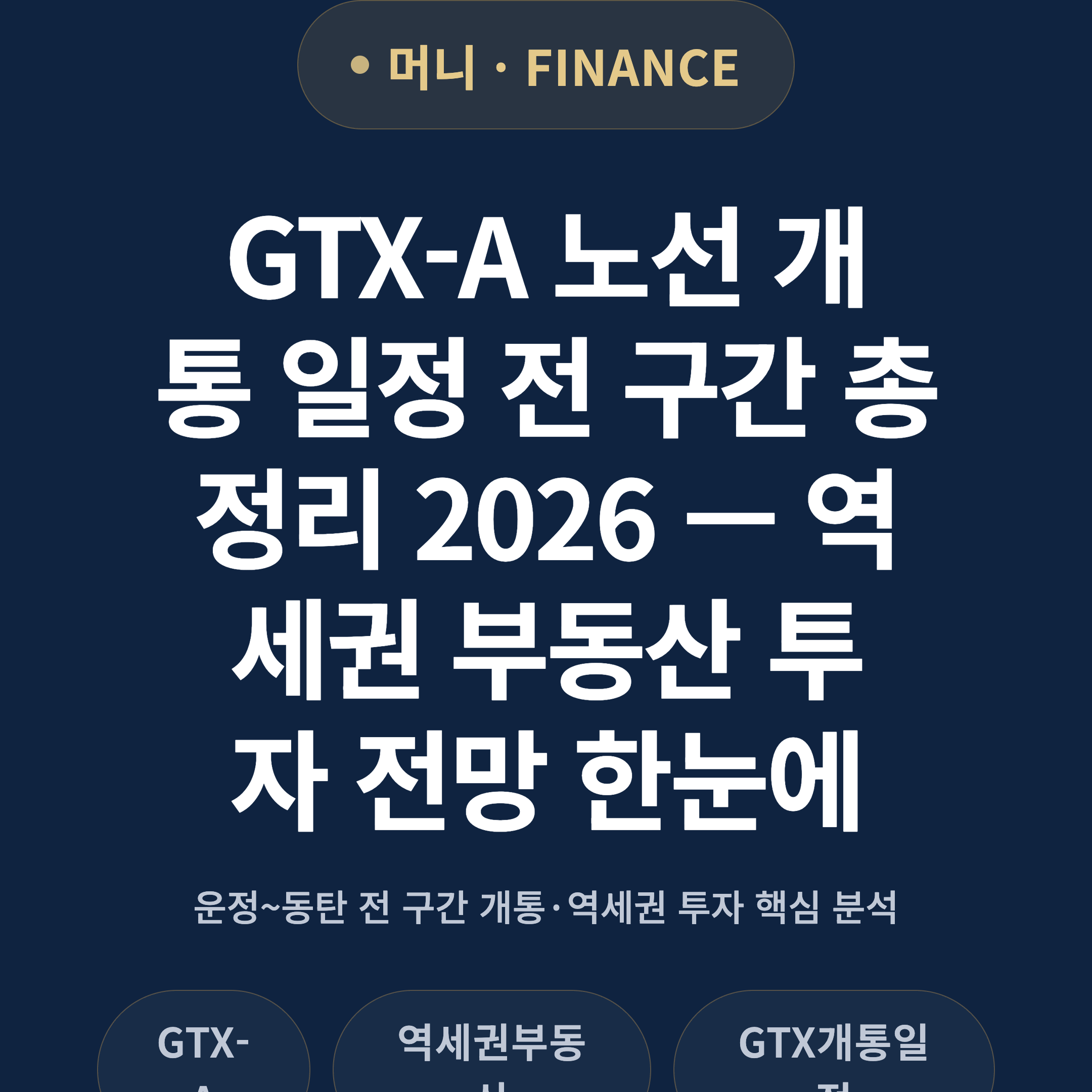 GTX-A 노선 개통 일정 전 구간 총정리 2026 — 역세권 부동산 투자 전망 한눈에