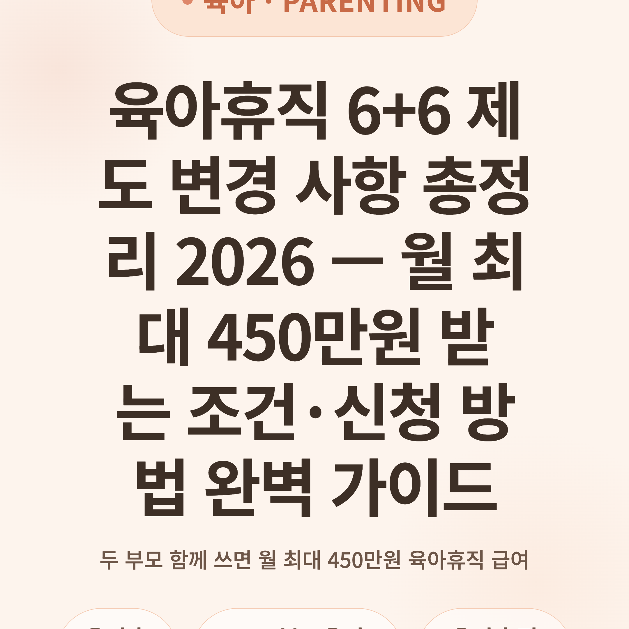 육아휴직 6+6 제도 변경 사항 총정리 2026 — 월 최대 450만원 받는 조건·신청 방법 완벽 가이드