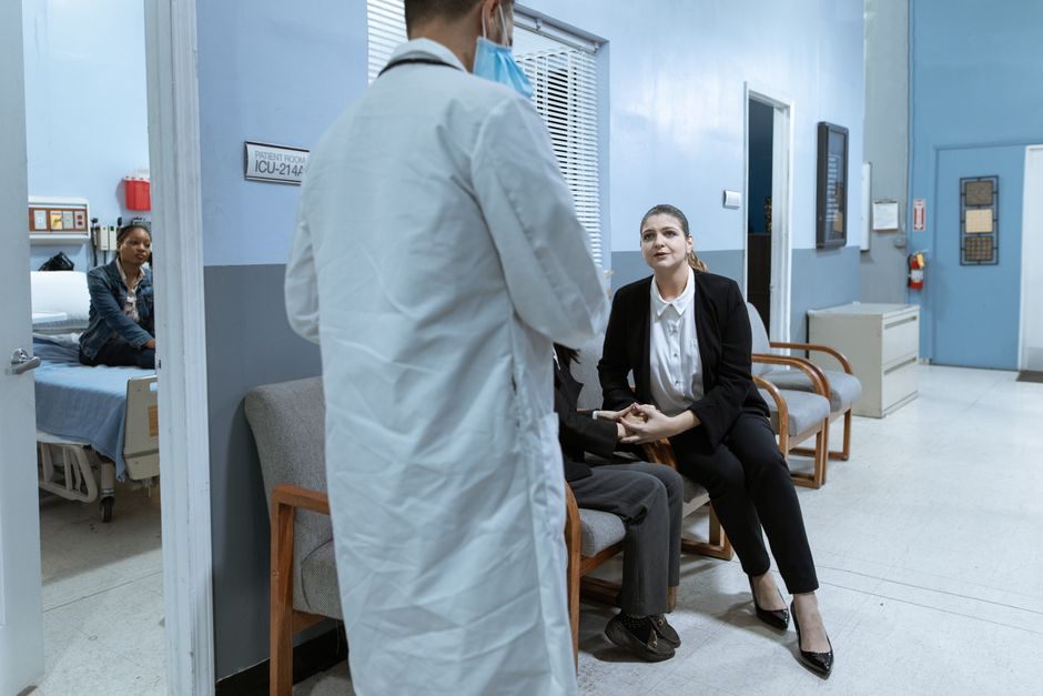Doctors and patients in a hospital environment, fostering care and companionship.