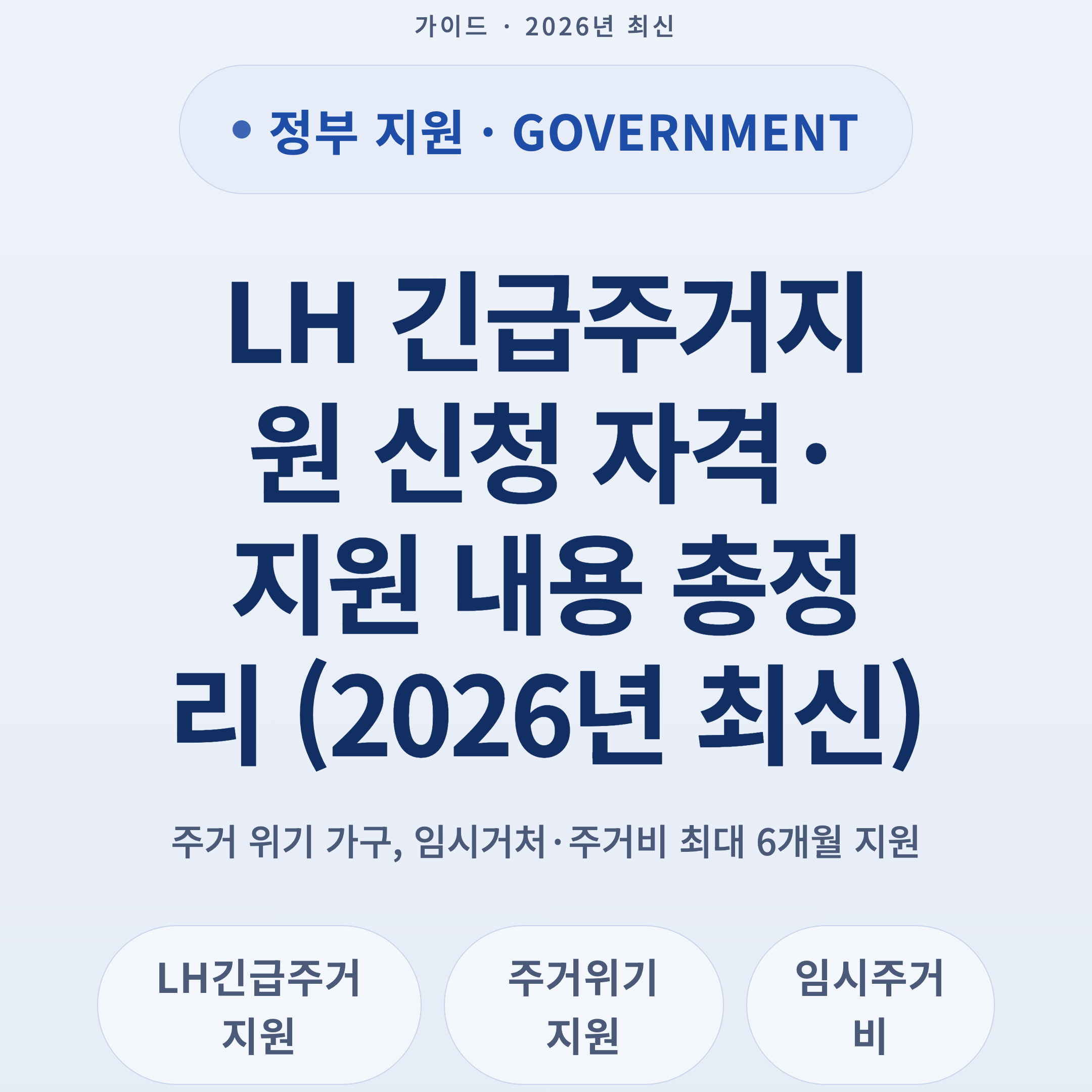 LH 긴급주거지원 신청 자격·지원 내용 총정리 (2026년 최신)