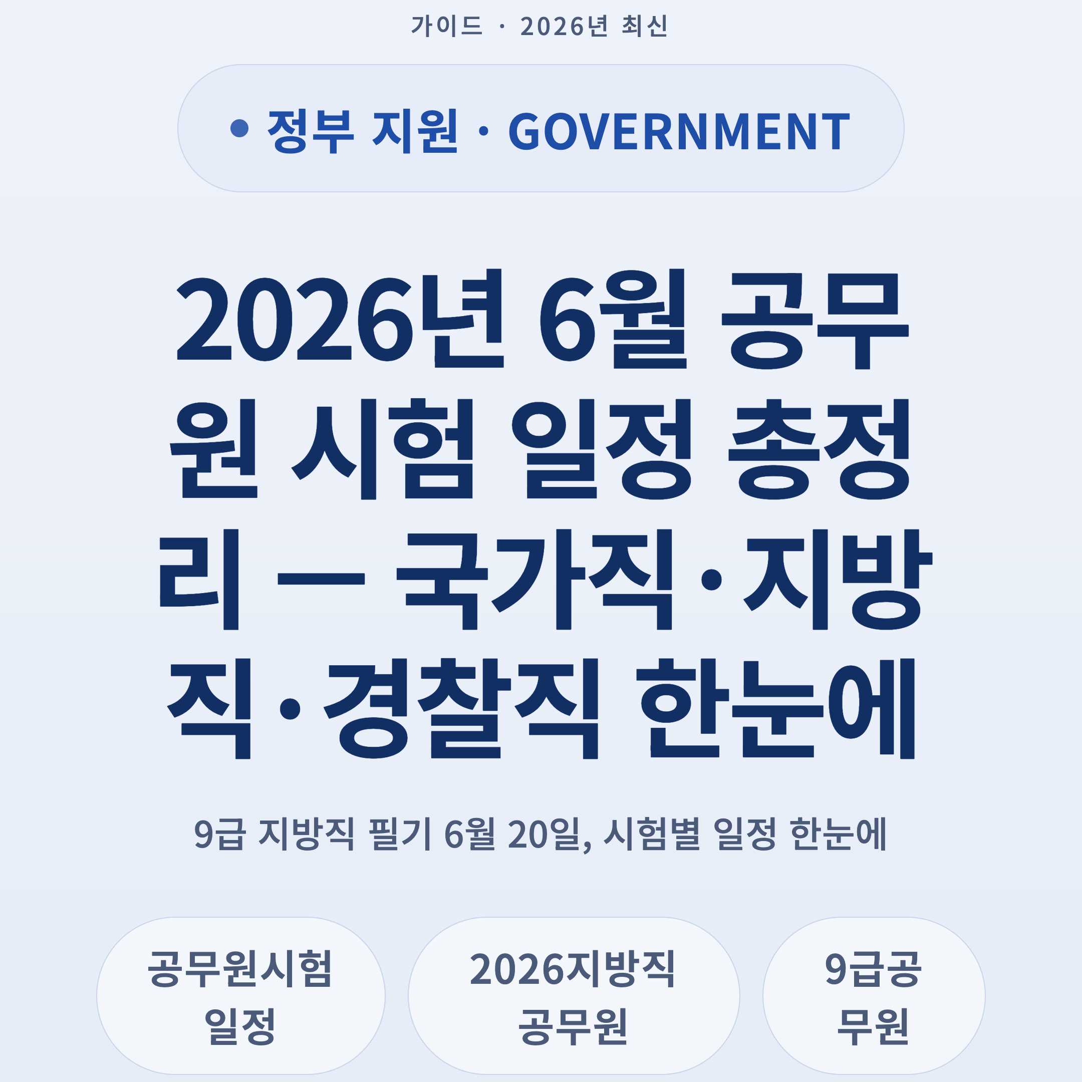 2026년 6월 공무원 시험 일정 총정리 — 국가직·지방직·경찰직 한눈에