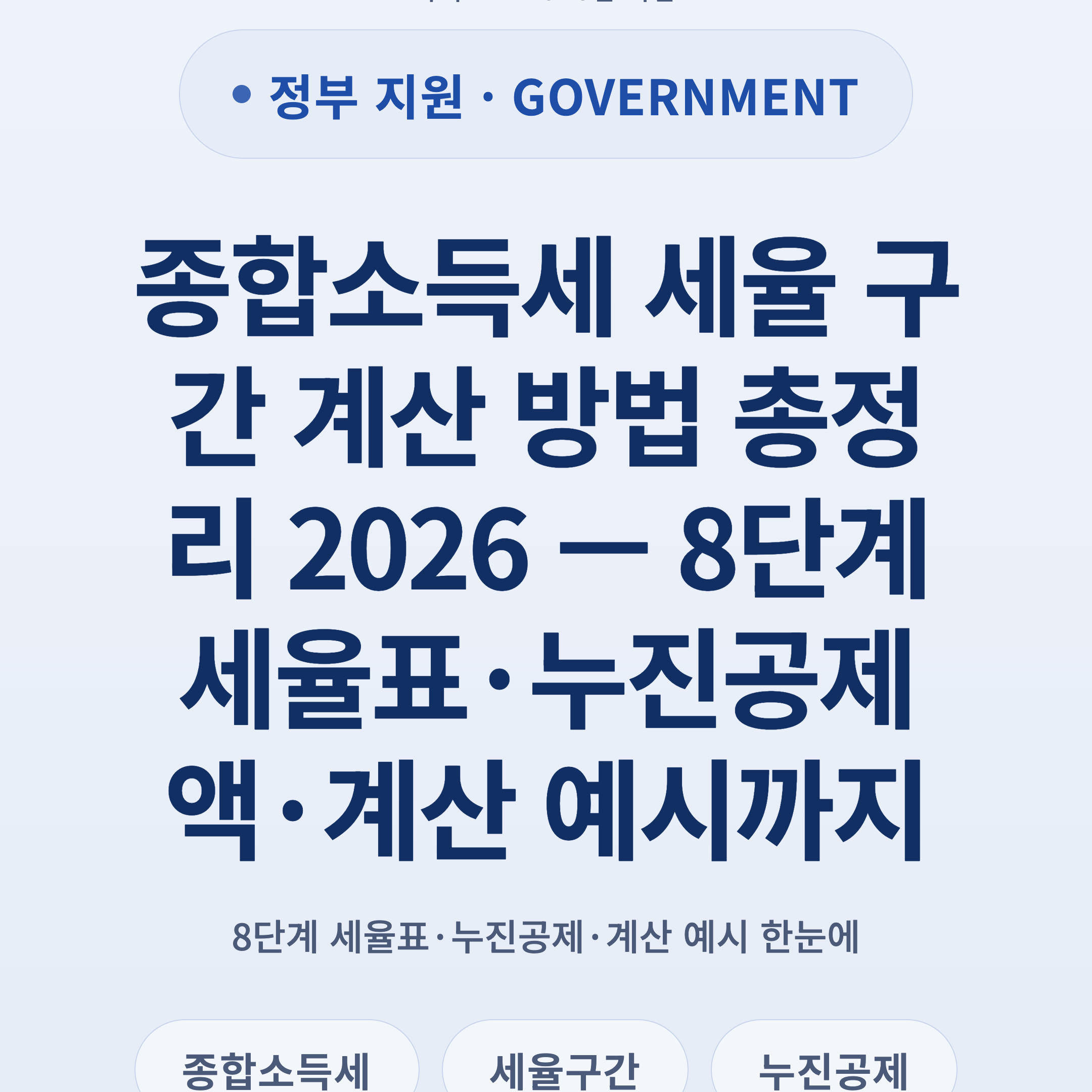 종합소득세 세율 구간 계산 방법 총정리 2026 — 8단계 세율표·누진공제액·계산 예시까지