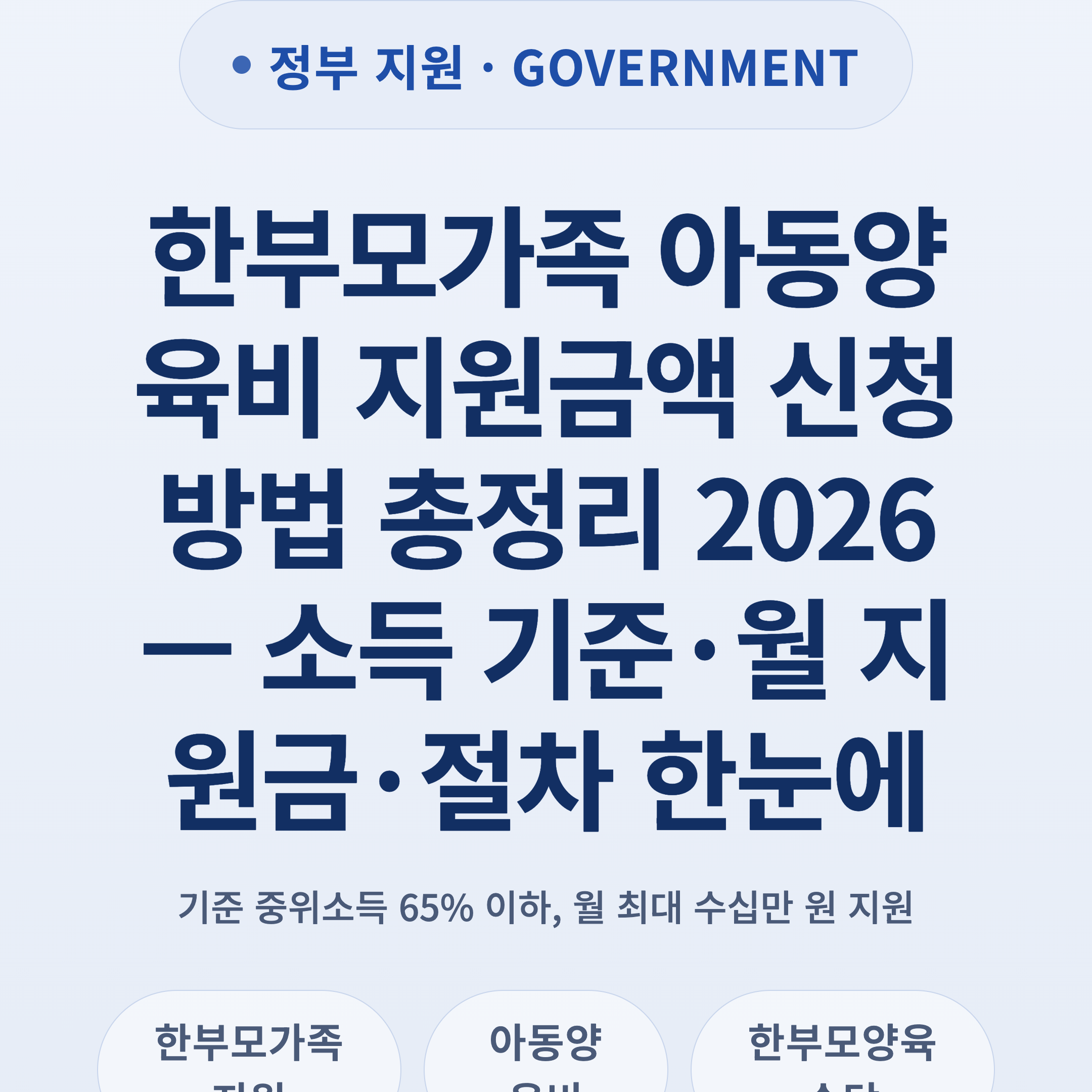 한부모가족 아동양육비 지원금액 신청 방법 총정리 2026 — 소득 기준·월 지원금·절차 한눈에