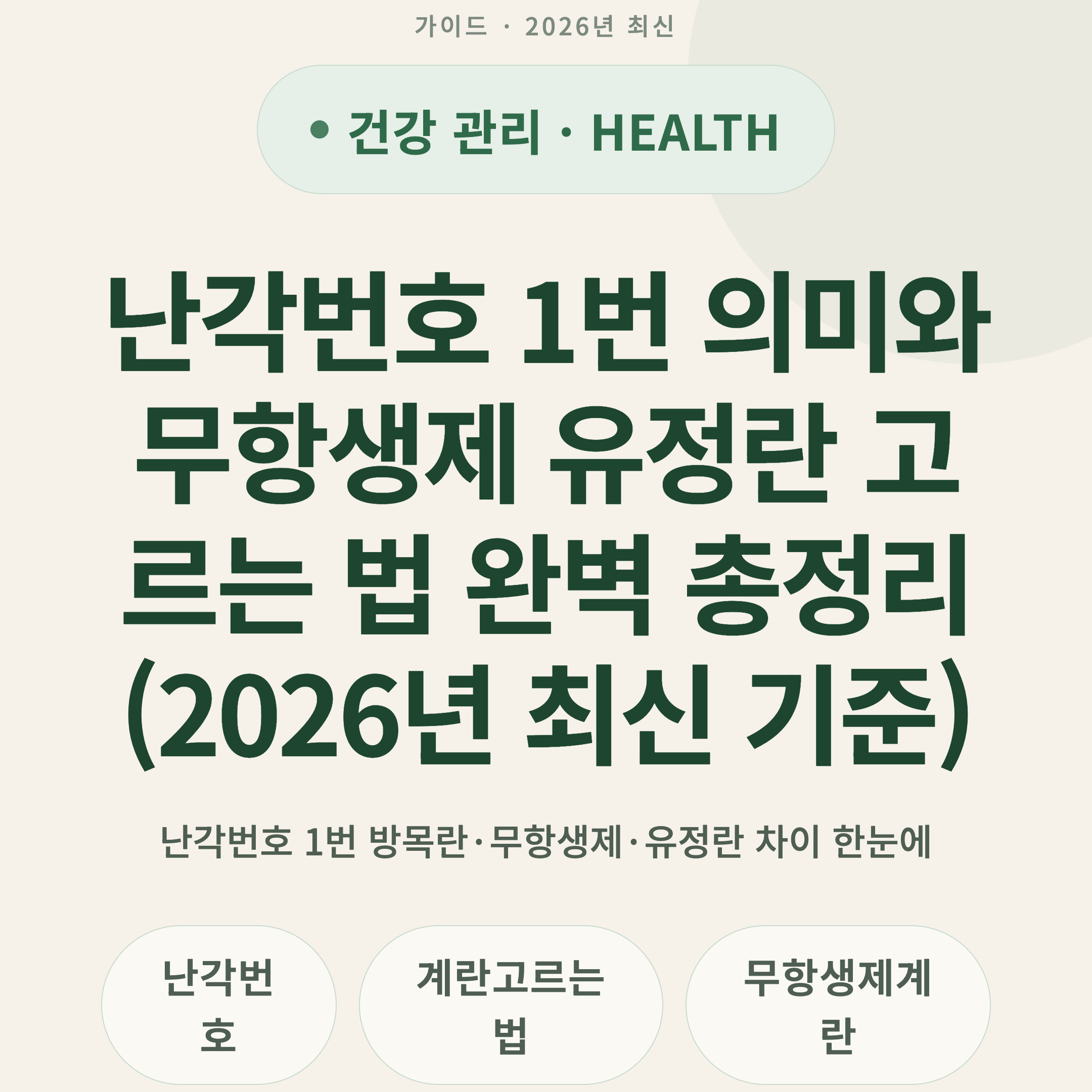 난각번호 1번 의미와 무항생제 유정란 고르는 법 완벽 총정리 (2026년 최신 기준)