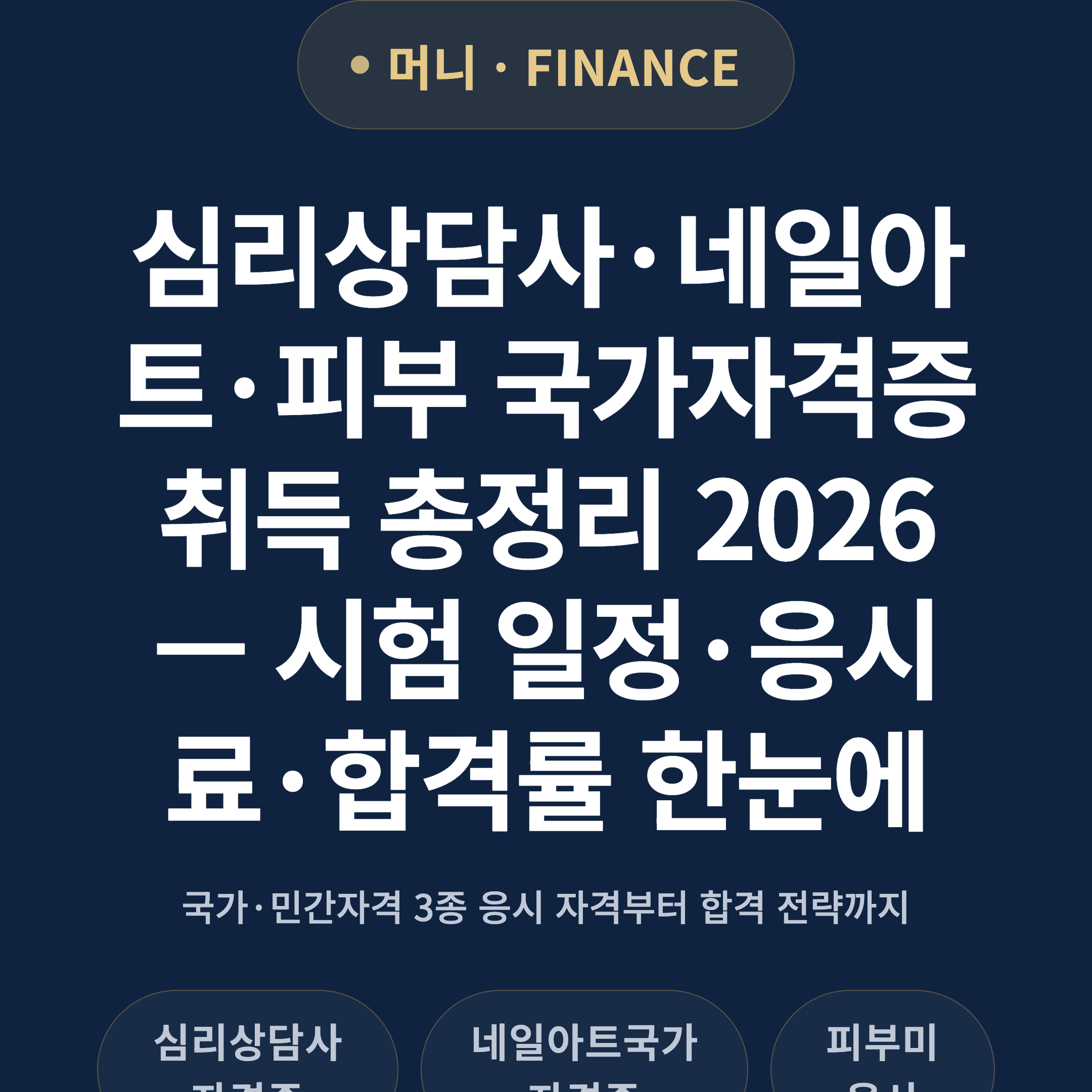 심리상담사·네일아트·피부 국가자격증 취득 총정리 2026 — 시험 일정·응시료·합격률 한눈에