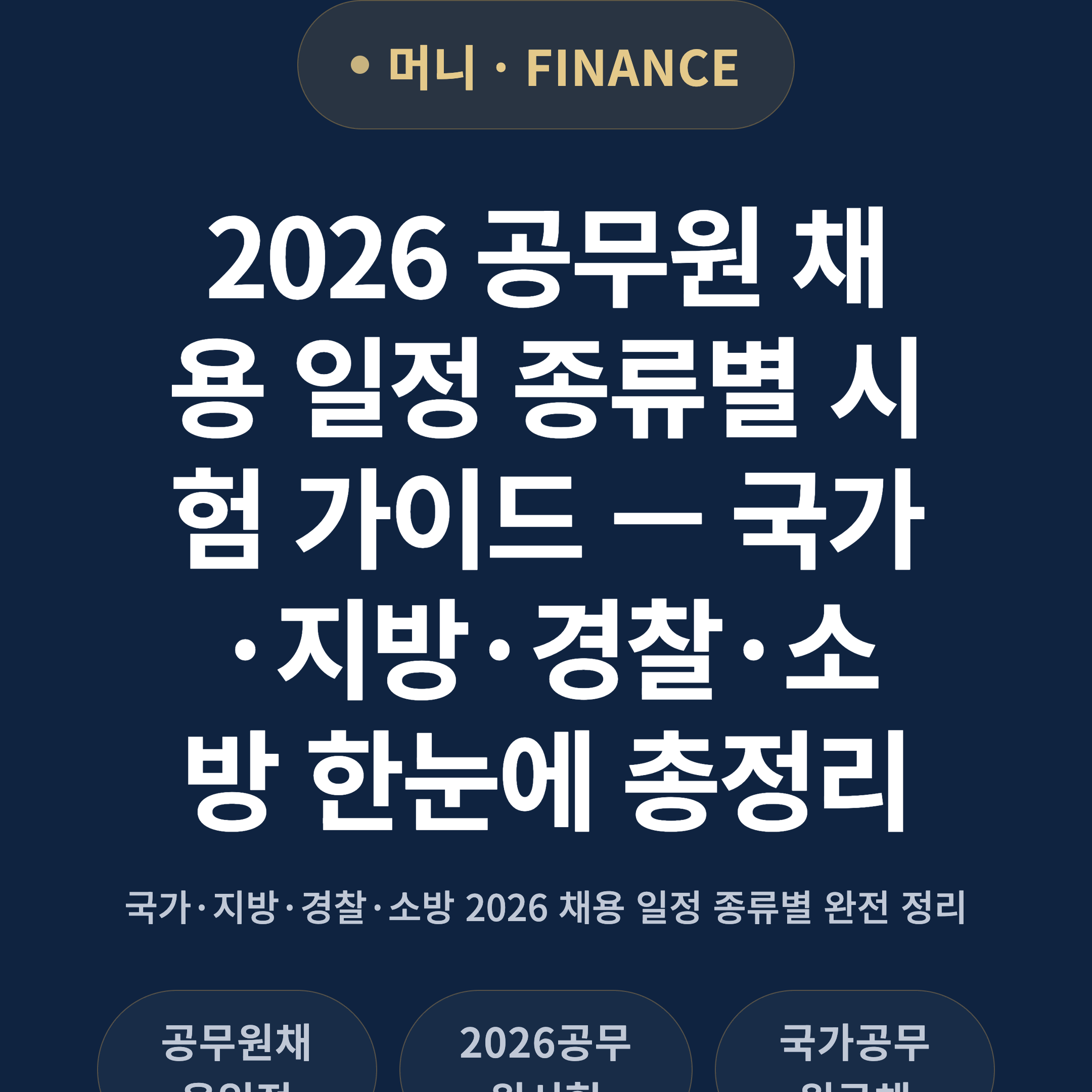 2026 공무원 채용 일정 종류별 시험 가이드 — 국가·지방·경찰·소방 한눈에 총정리