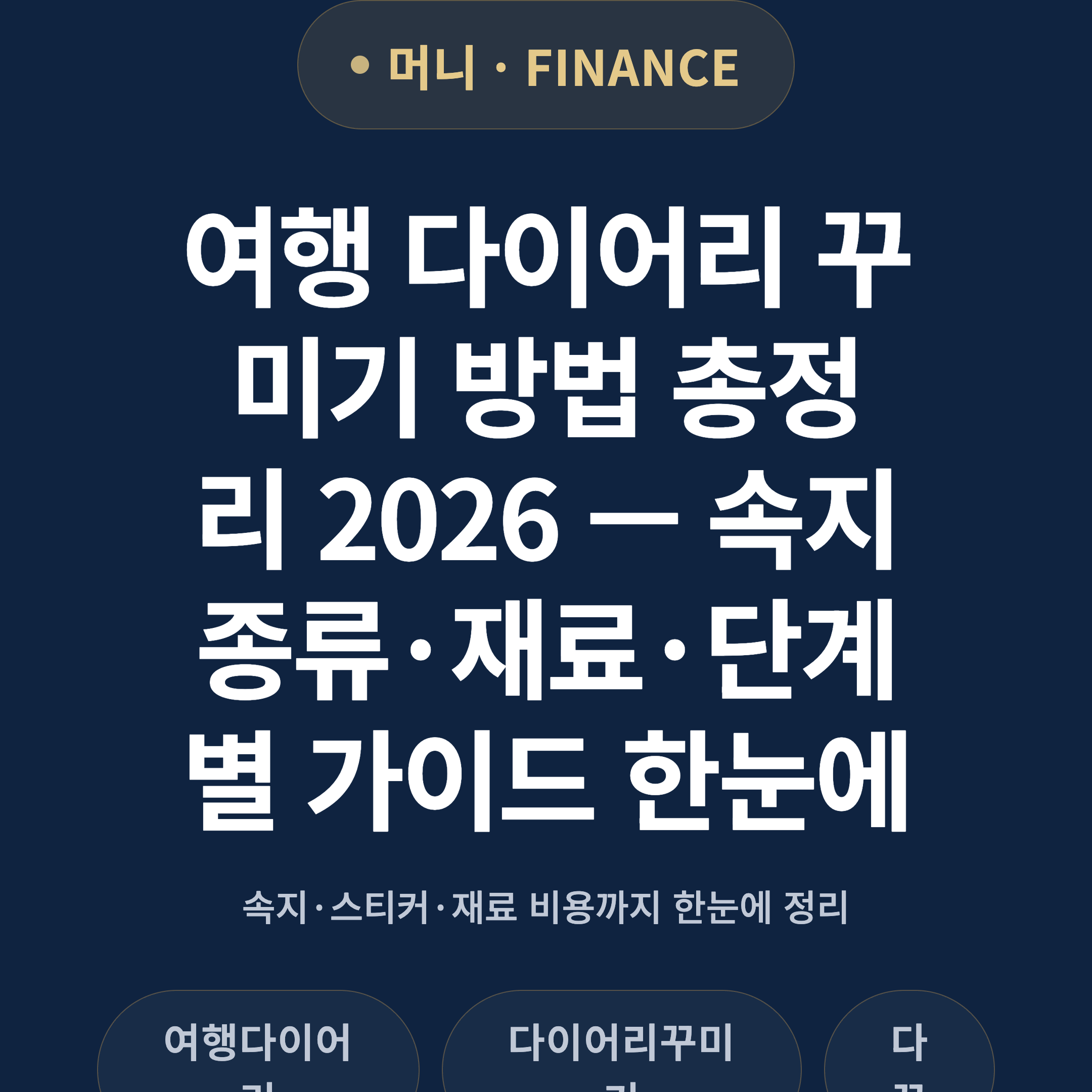 여행 다이어리 꾸미기 방법 총정리 2026 — 속지 종류·재료·단계별 가이드 한눈에