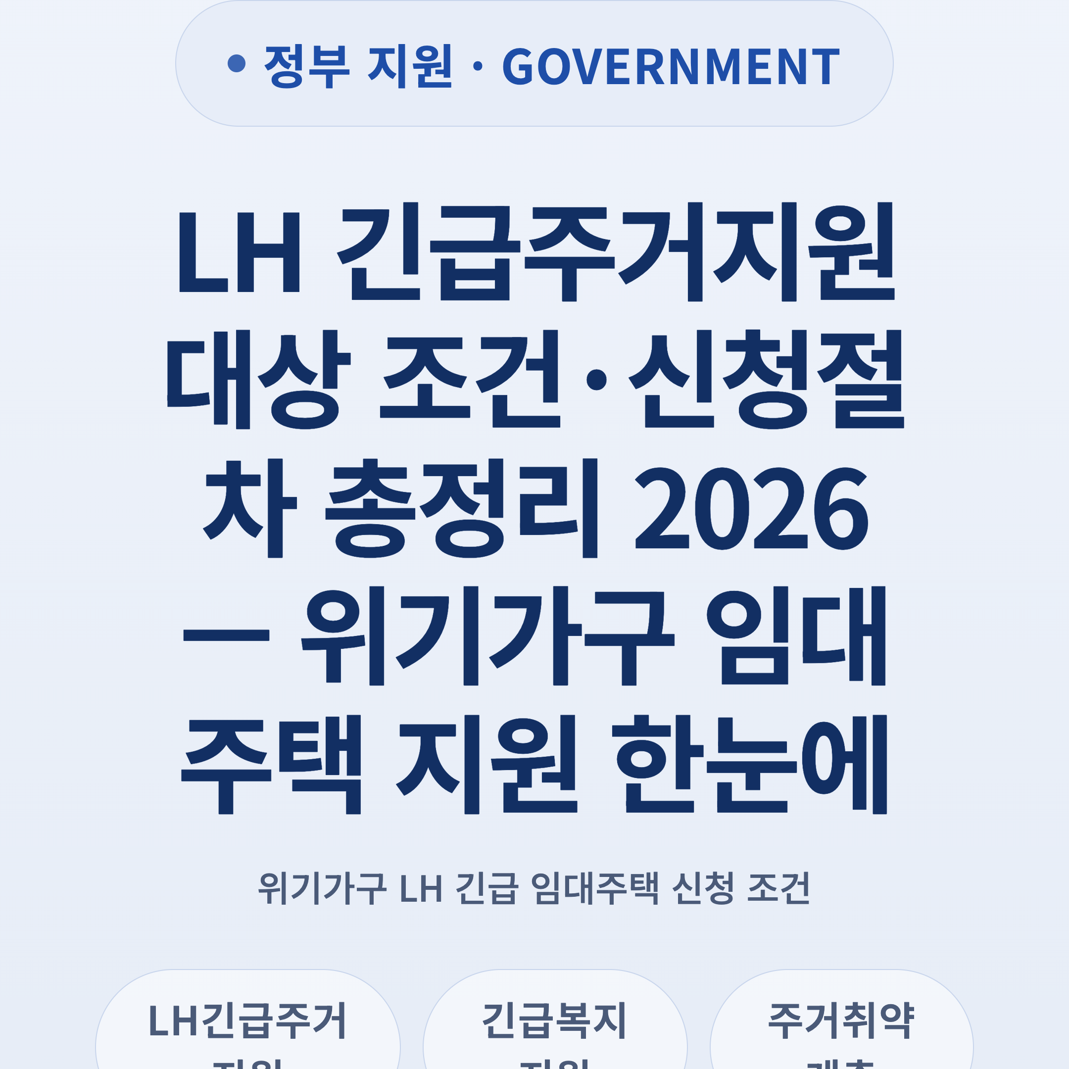 LH 긴급주거지원 대상 조건·신청절차 총정리 2026 — 위기가구 임대주택 지원 한눈에