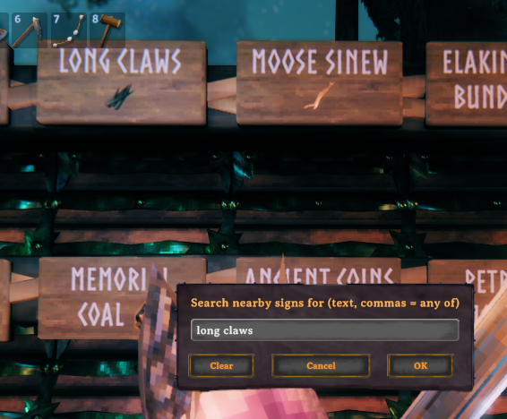 Sign search prompt