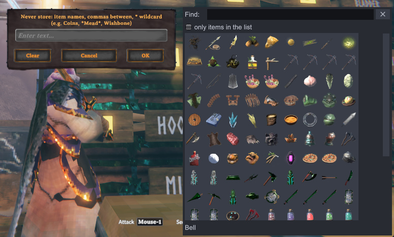 Never-store list with the item grid