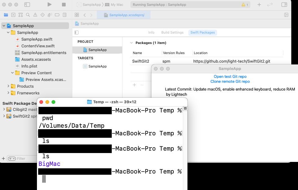 With remote SwiftGit2 package