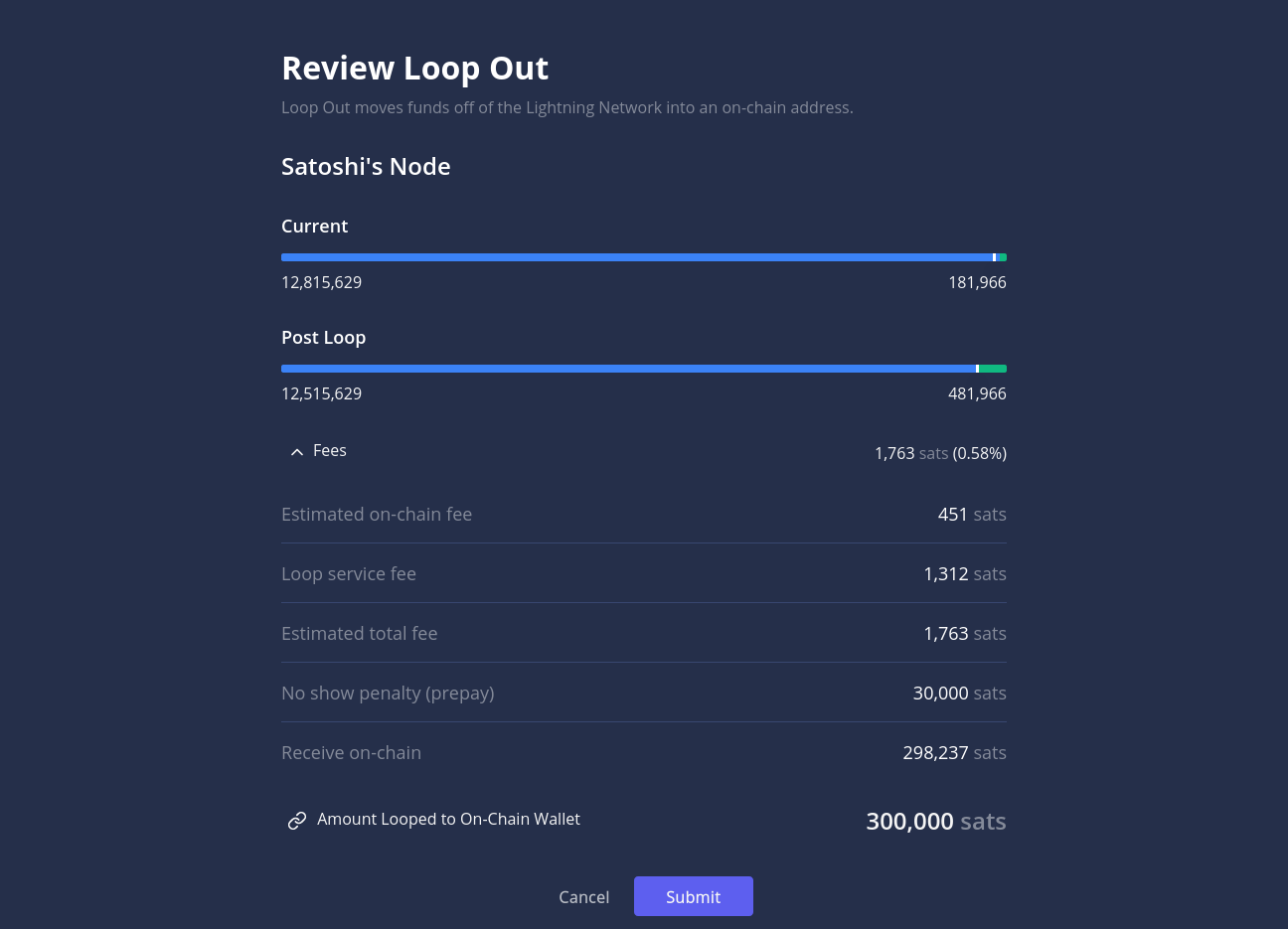 Inspect your estimated fees