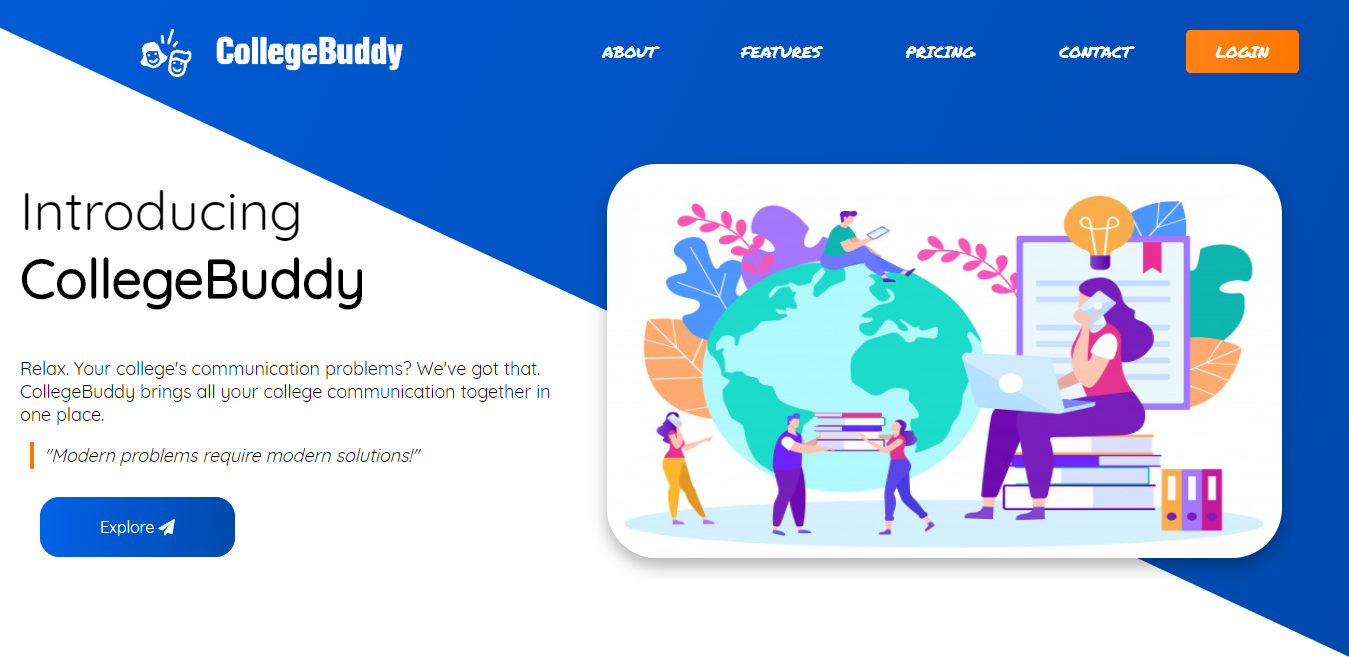 CollegeBuddy Homepage Screenshot