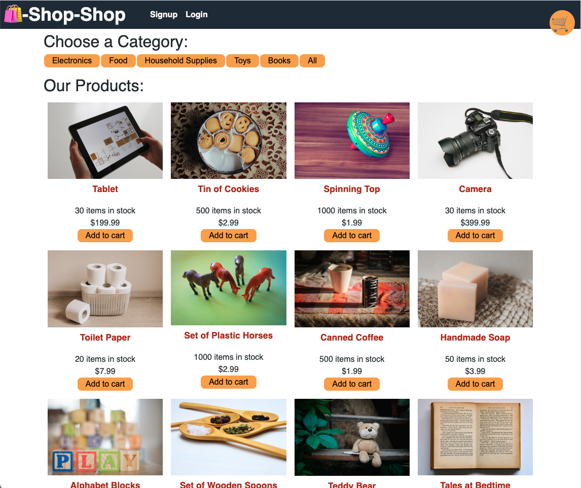 Shop-Shop homepage