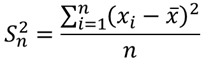 sample variance s(n)