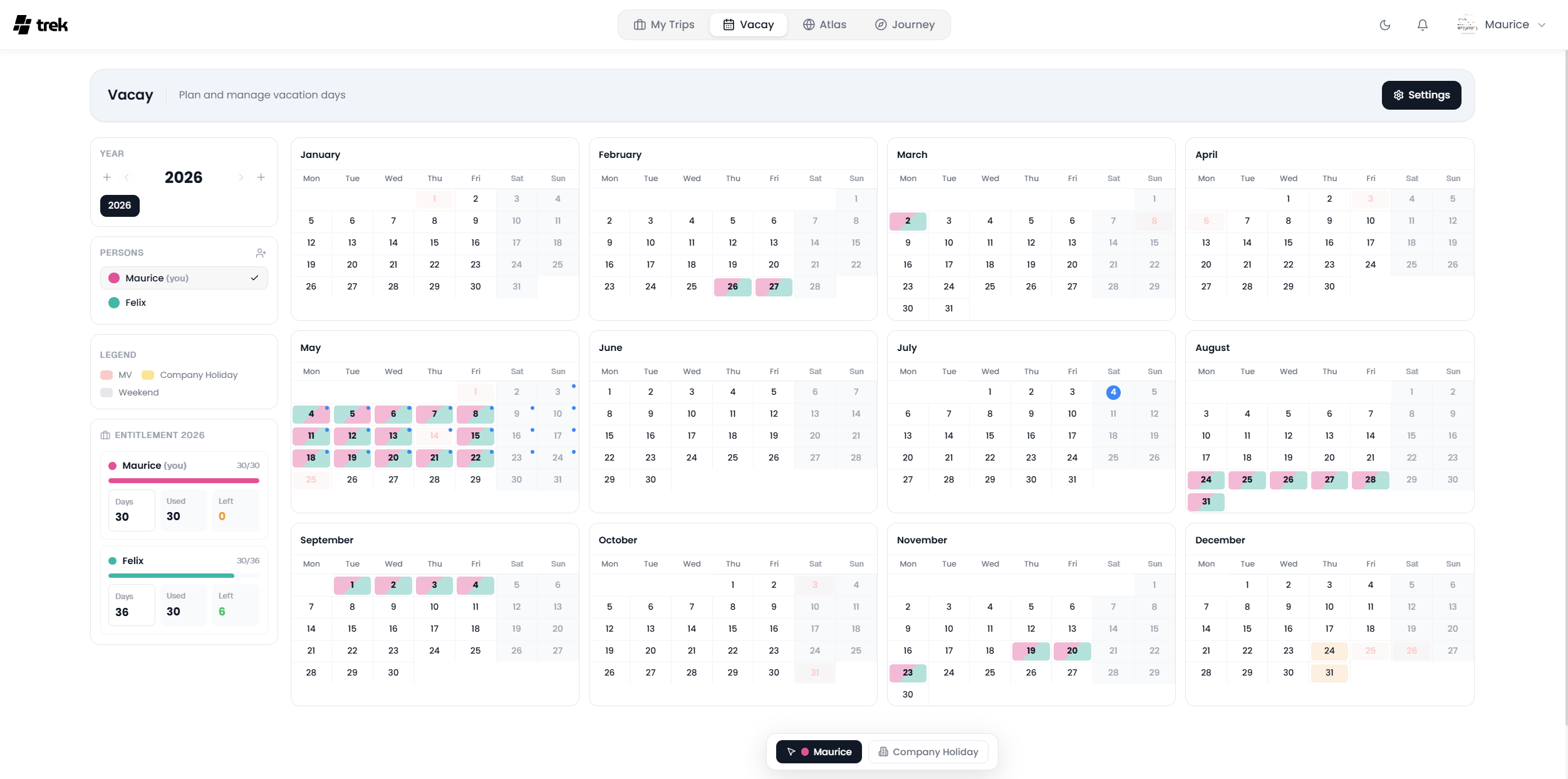 Vacay planner