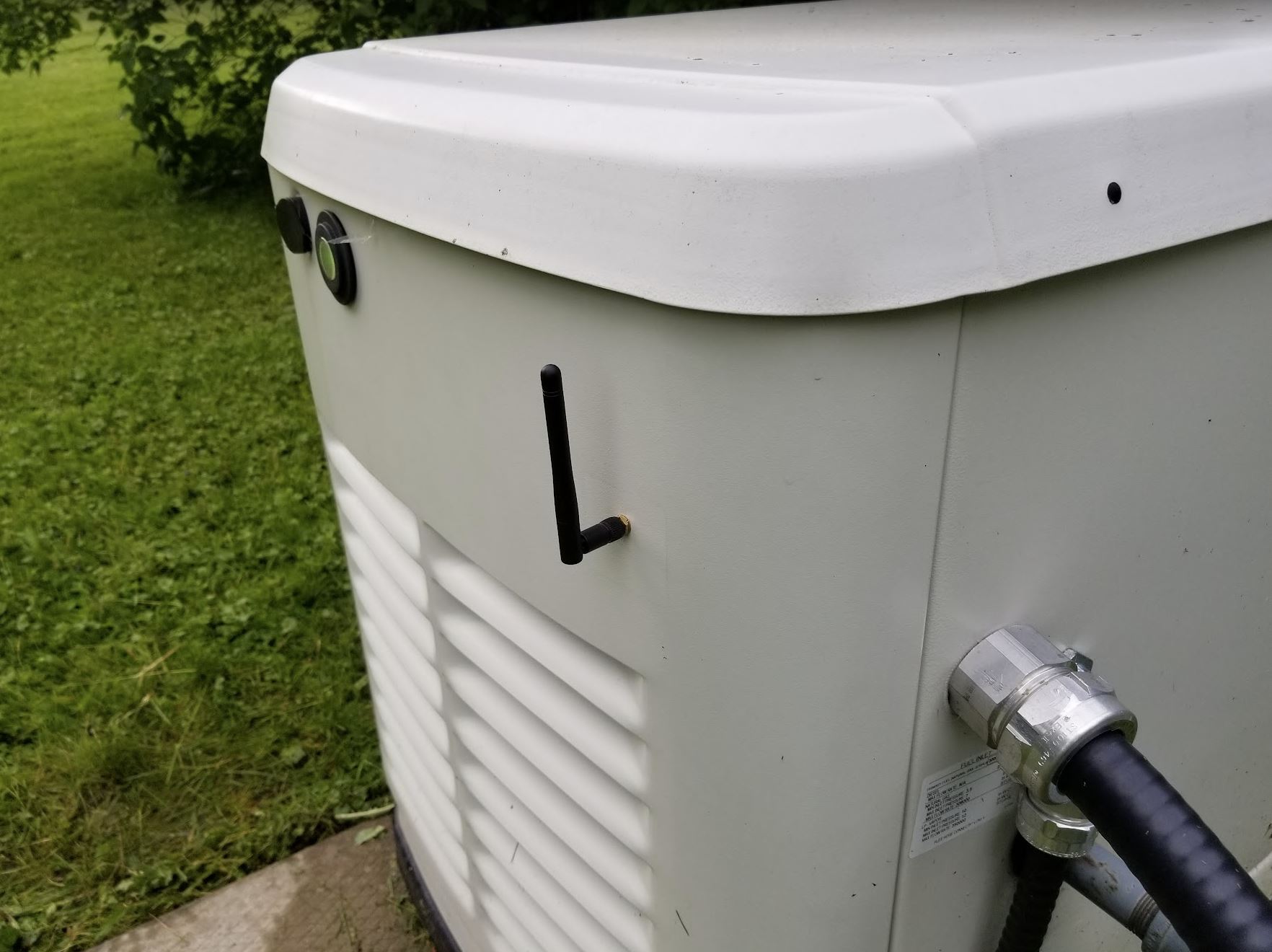 Antenna on side of generator