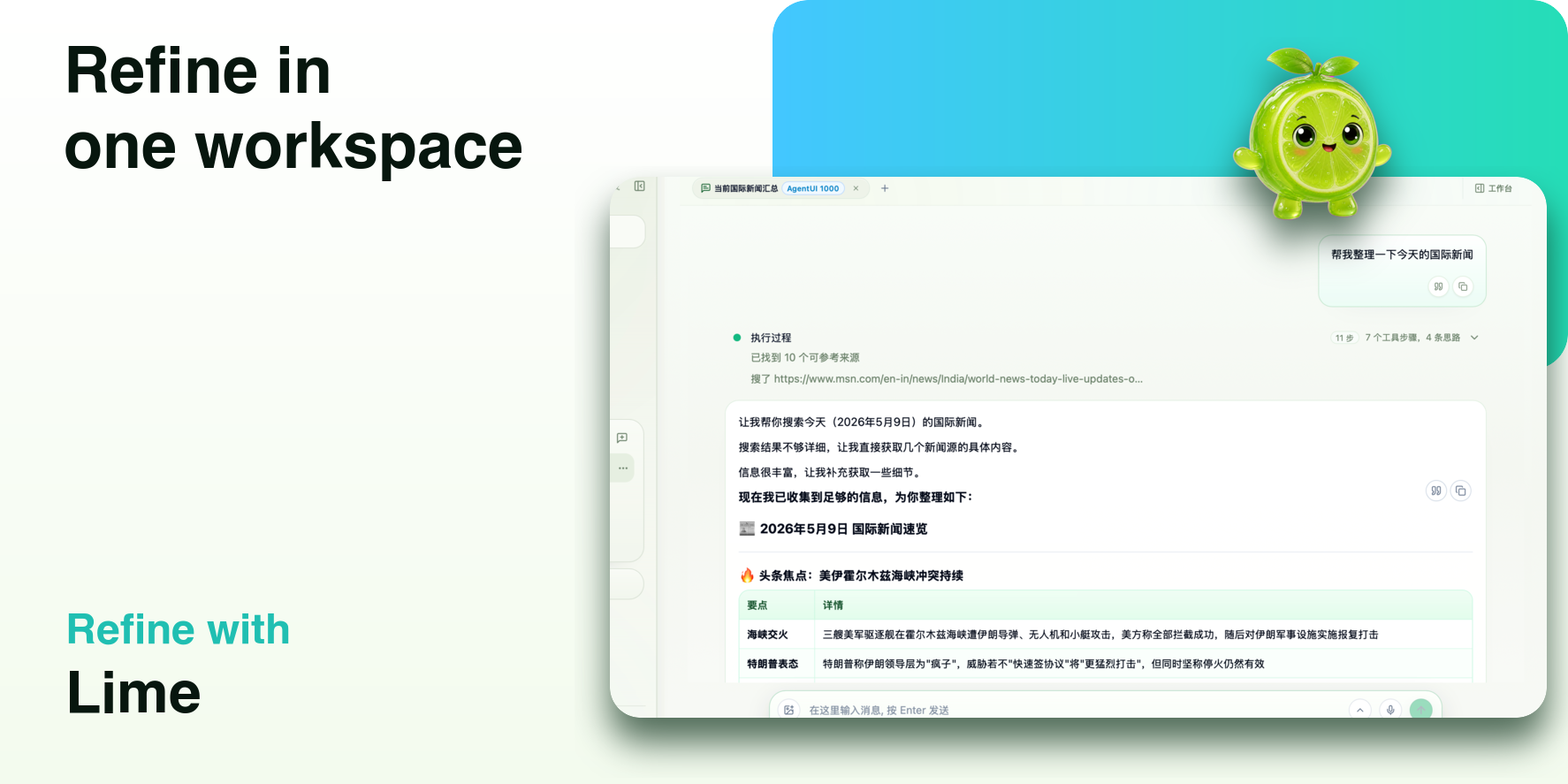 Lime refine in one workspace feature image