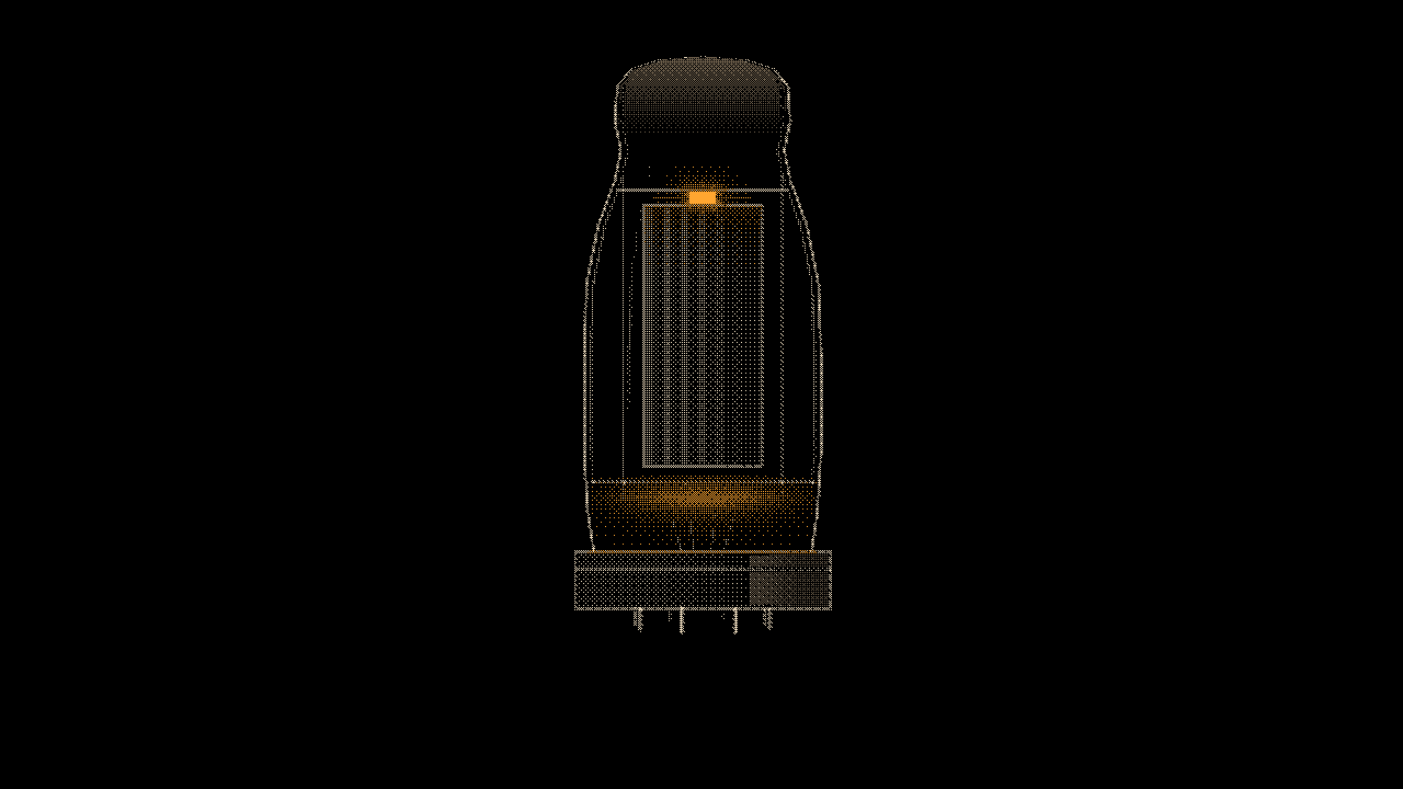 KT88: Coke-bottle tube, heater ablaze