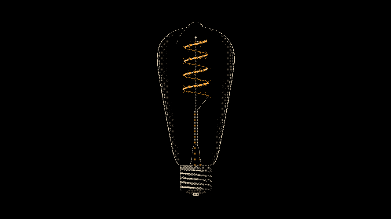 Edison bulb: Spiral filament, brass base