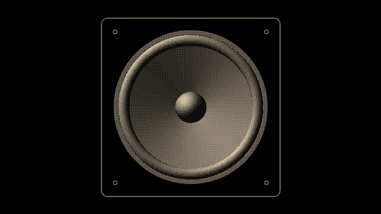 Speaker: Cone in a bolted frame