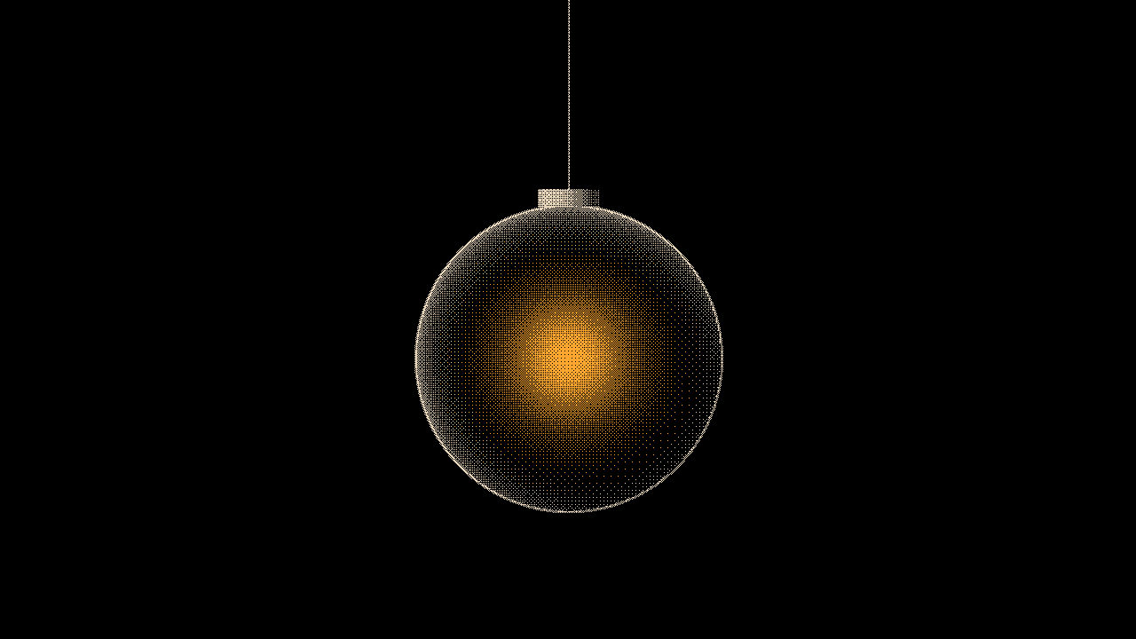 Globe lamp: Opal pendant, lit