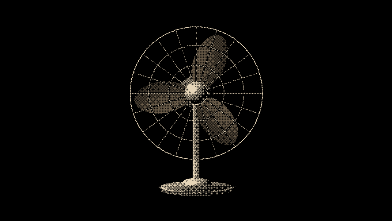 Desk fan: Chrome cage and blades
