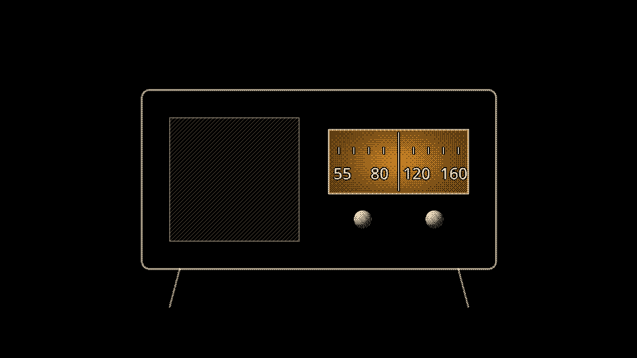 Radio: Console, dial lit
