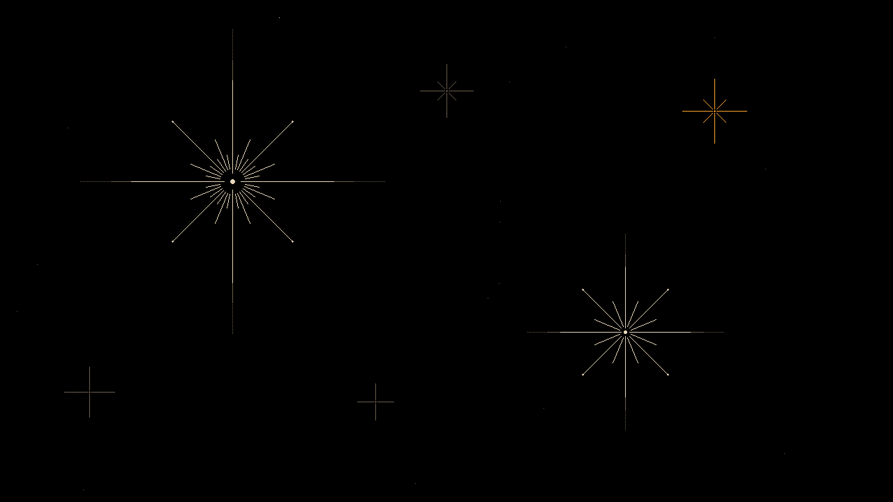 Starbursts: Two big bursts, one-dot rays