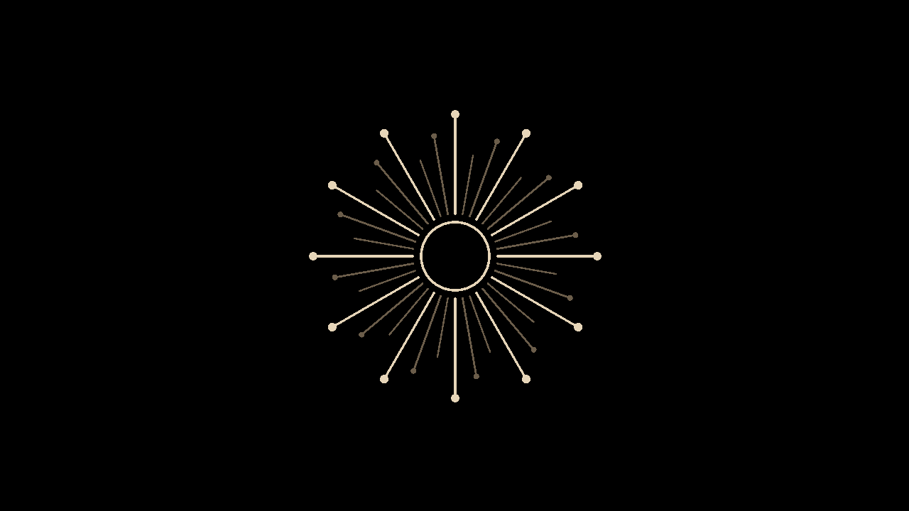 Sunburst: A plain face ringed by rays