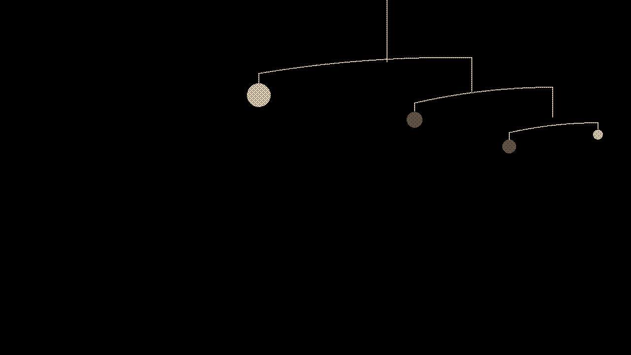 Mobile: Calder arms, hanging discs