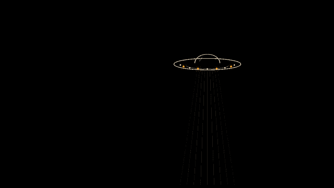 Saucer: Rim lights, dotted beam