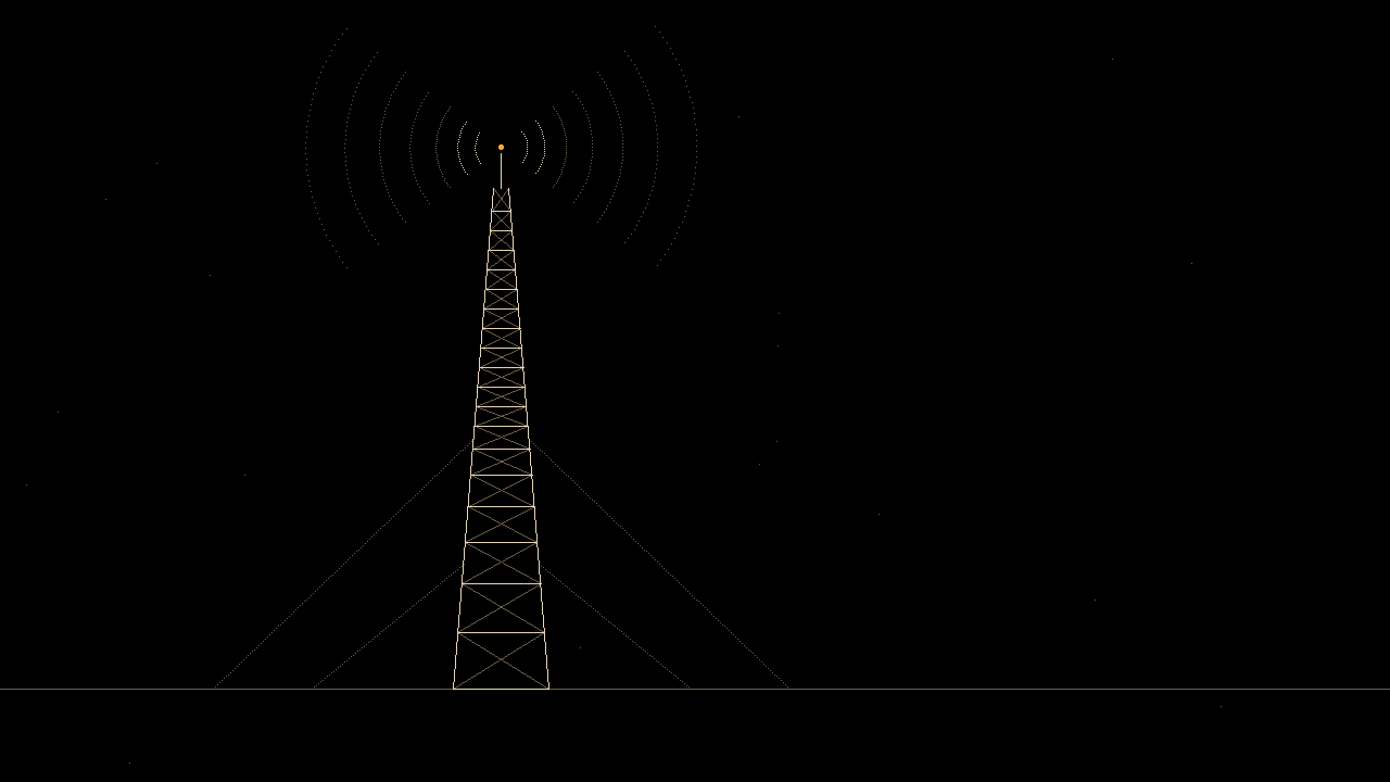 Radio tower: Rings from an amber beacon