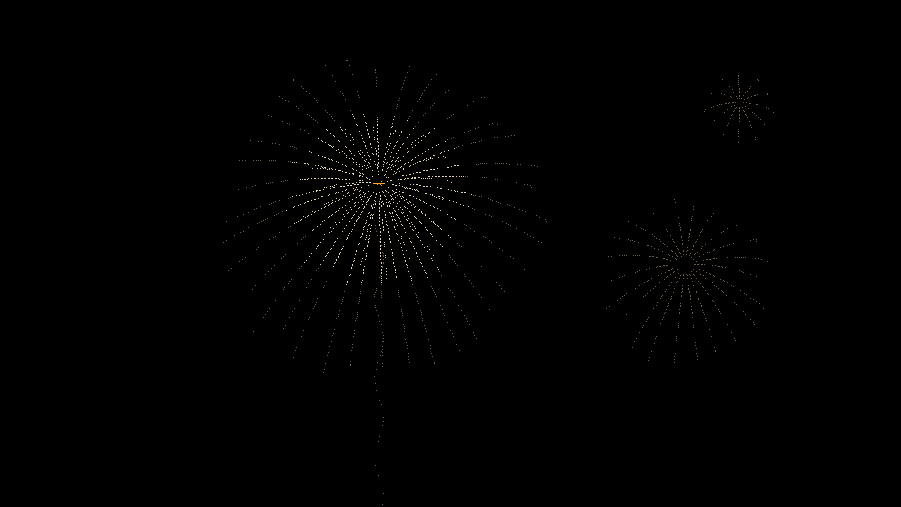 Firework: Dotted burst, amber core
