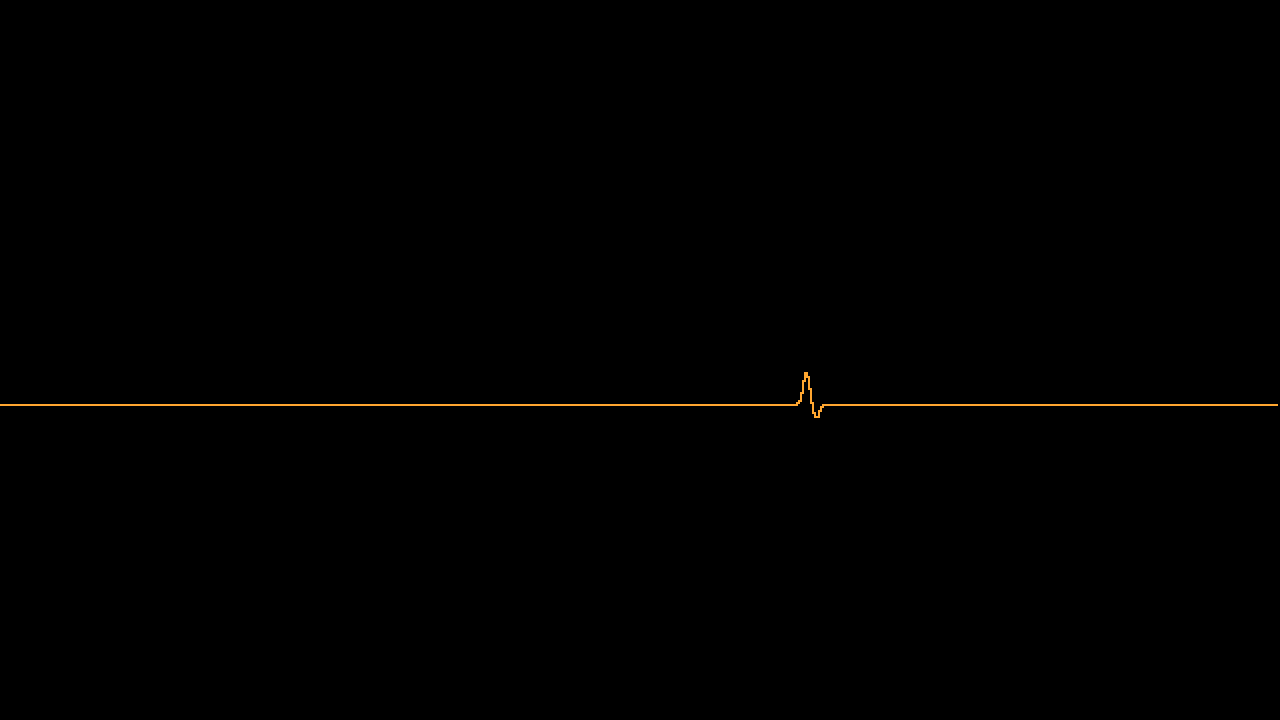Trace: Flat line, one blip