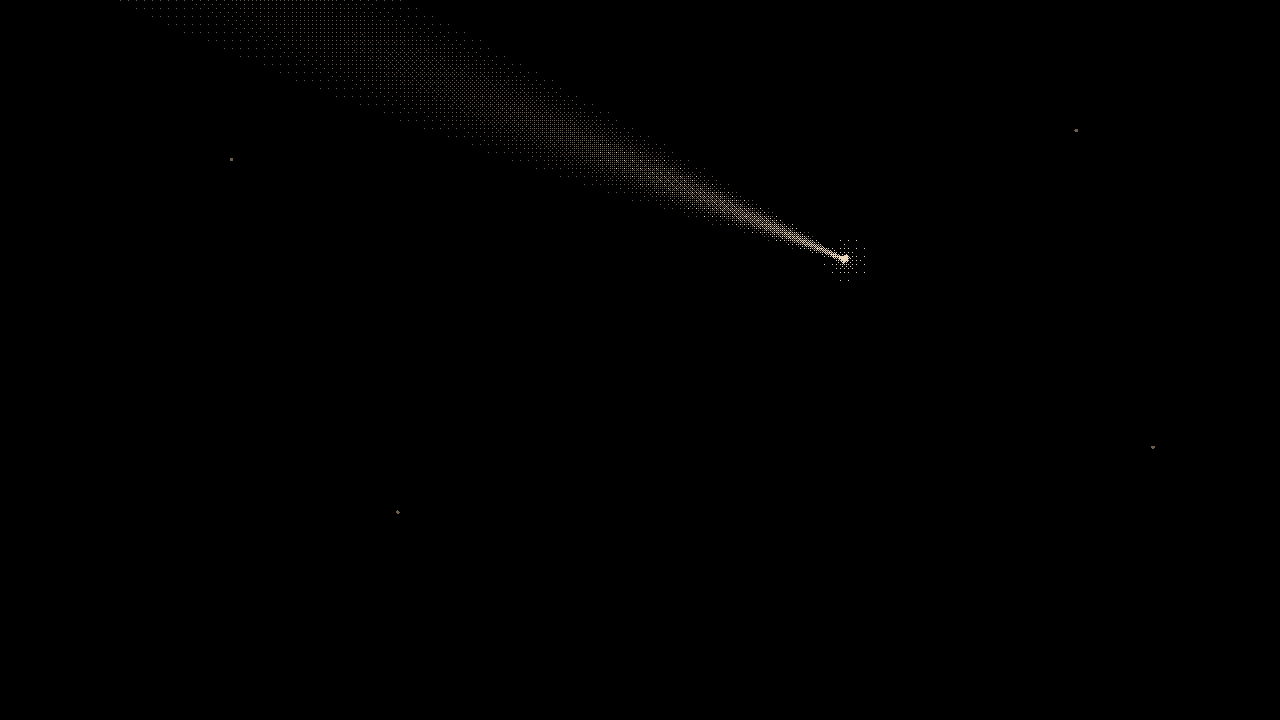 Comet: Lit head, thinning tail