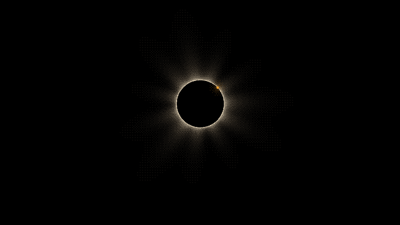 Eclipse: Corona and one amber bead