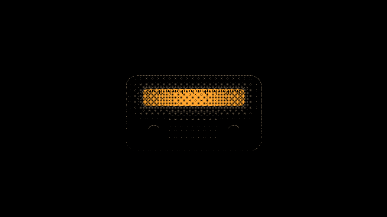 Radio at night: Only the dial glows