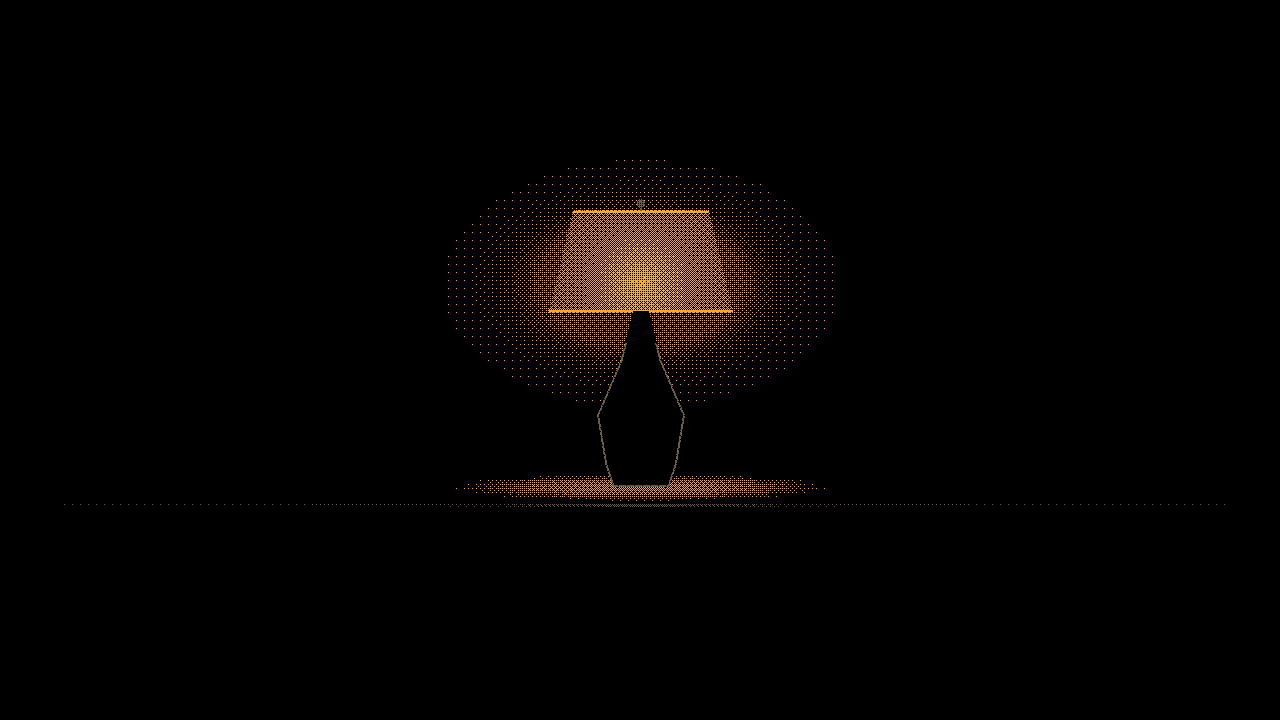 Drum lamp: Base dark against its light