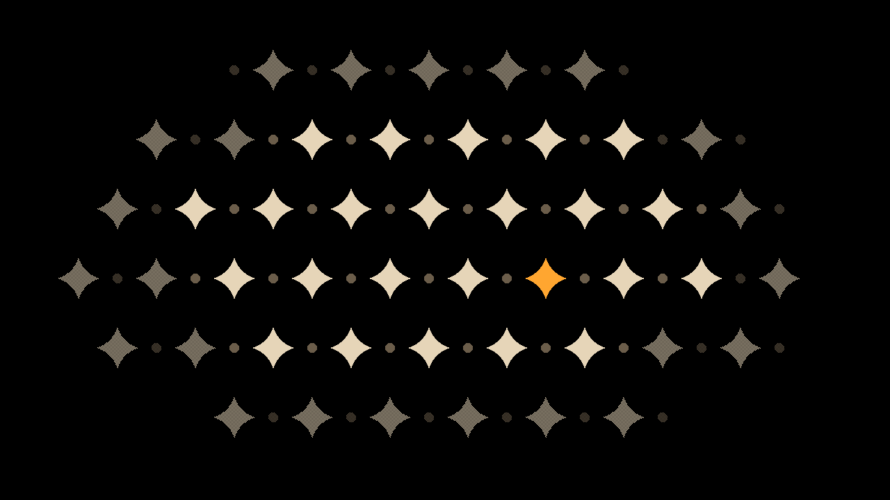Star grid: Concave stars, dots