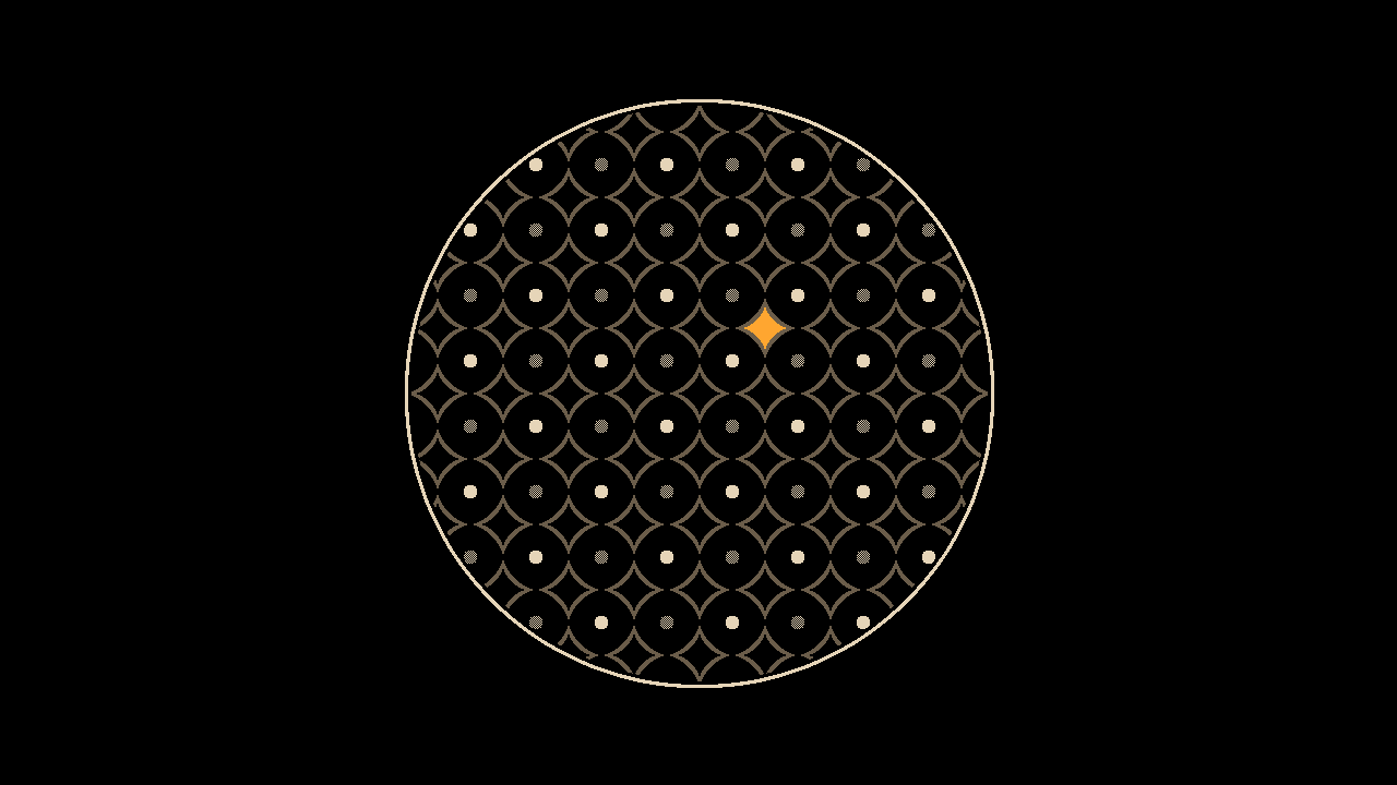 Concave stars: Round speaker grille